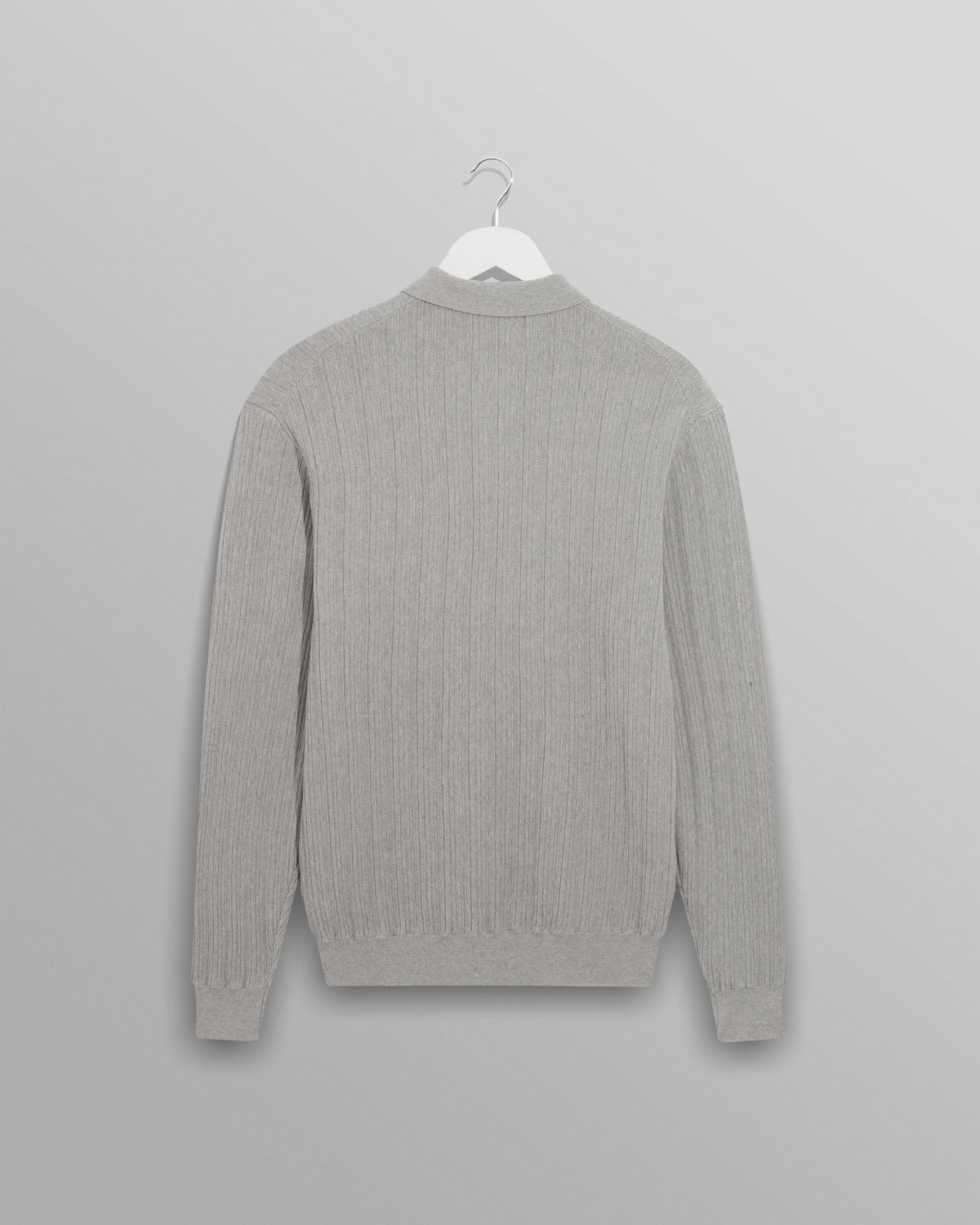 Vertical Knit Oban Polo Grey