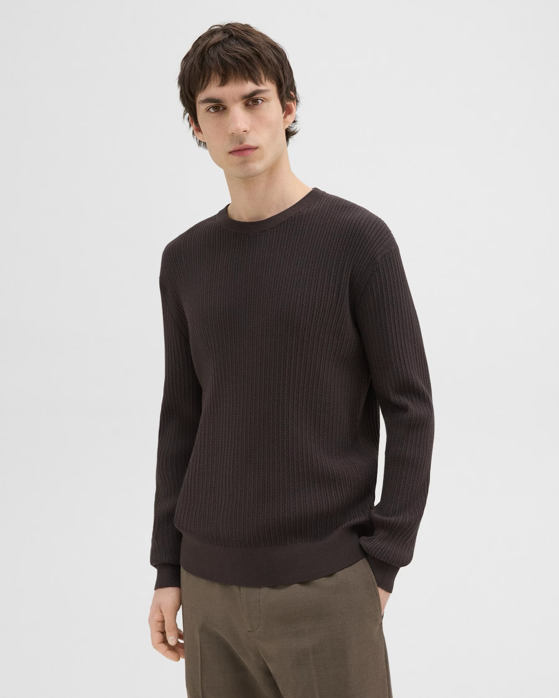 Riland Rib Long Sleeve Sweater Hickory