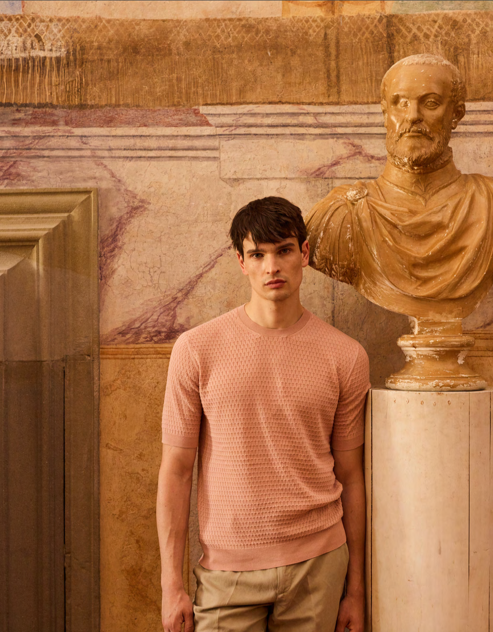 Box Weave Sweater Tee Dusty Pink