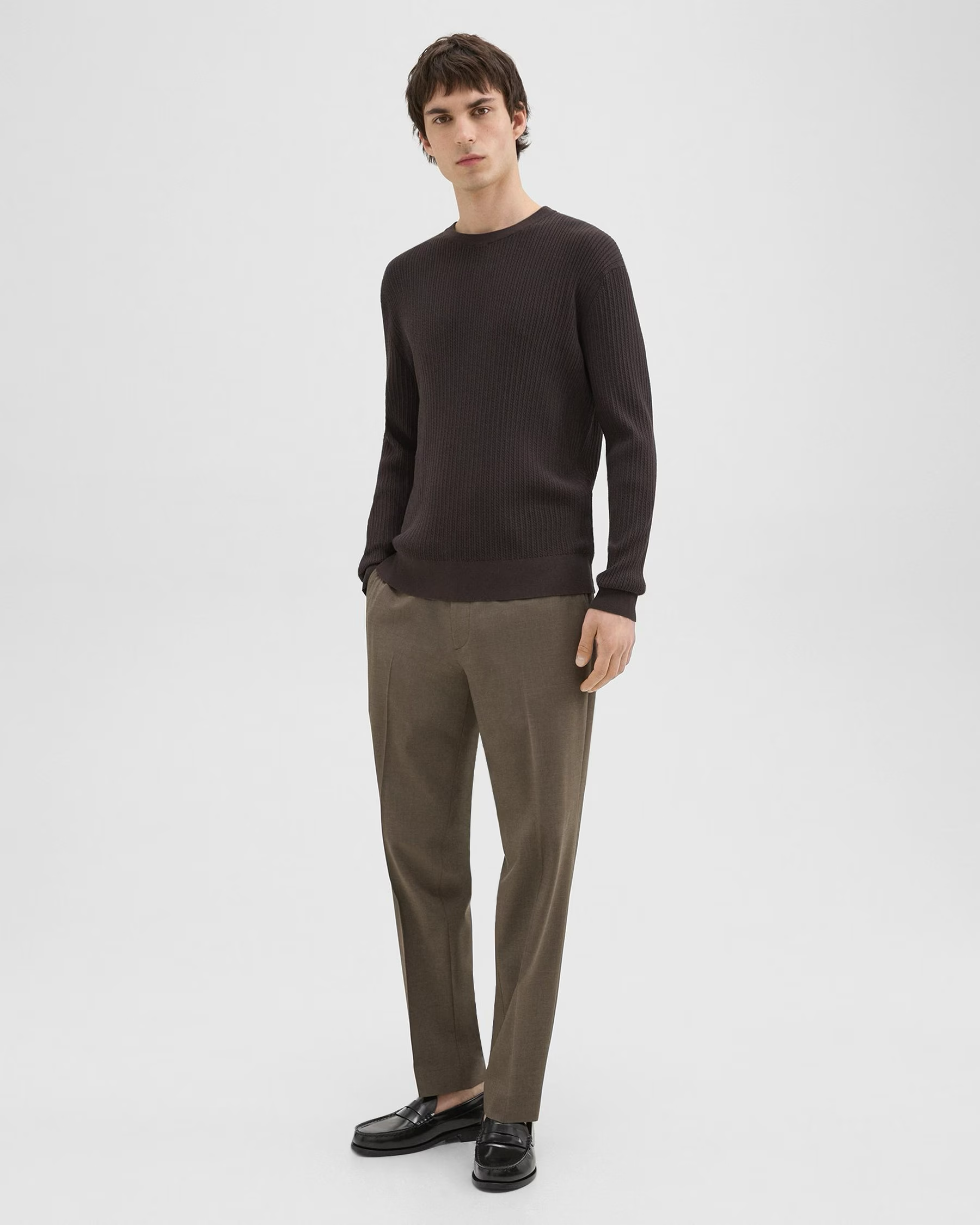 Riland Rib Long Sleeve Sweater Hickory