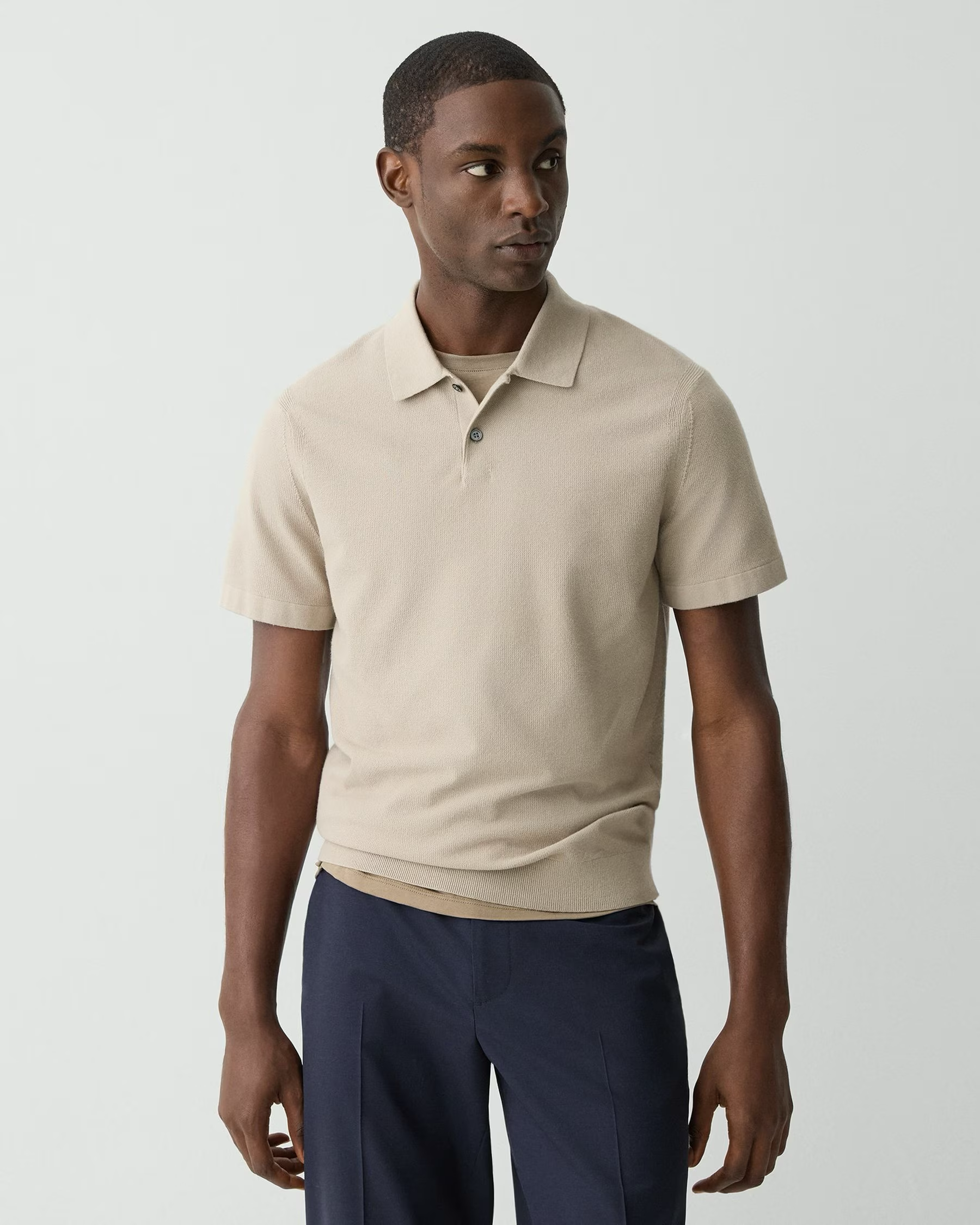 Goris Short Sleeve Polo Earl Grey Melange