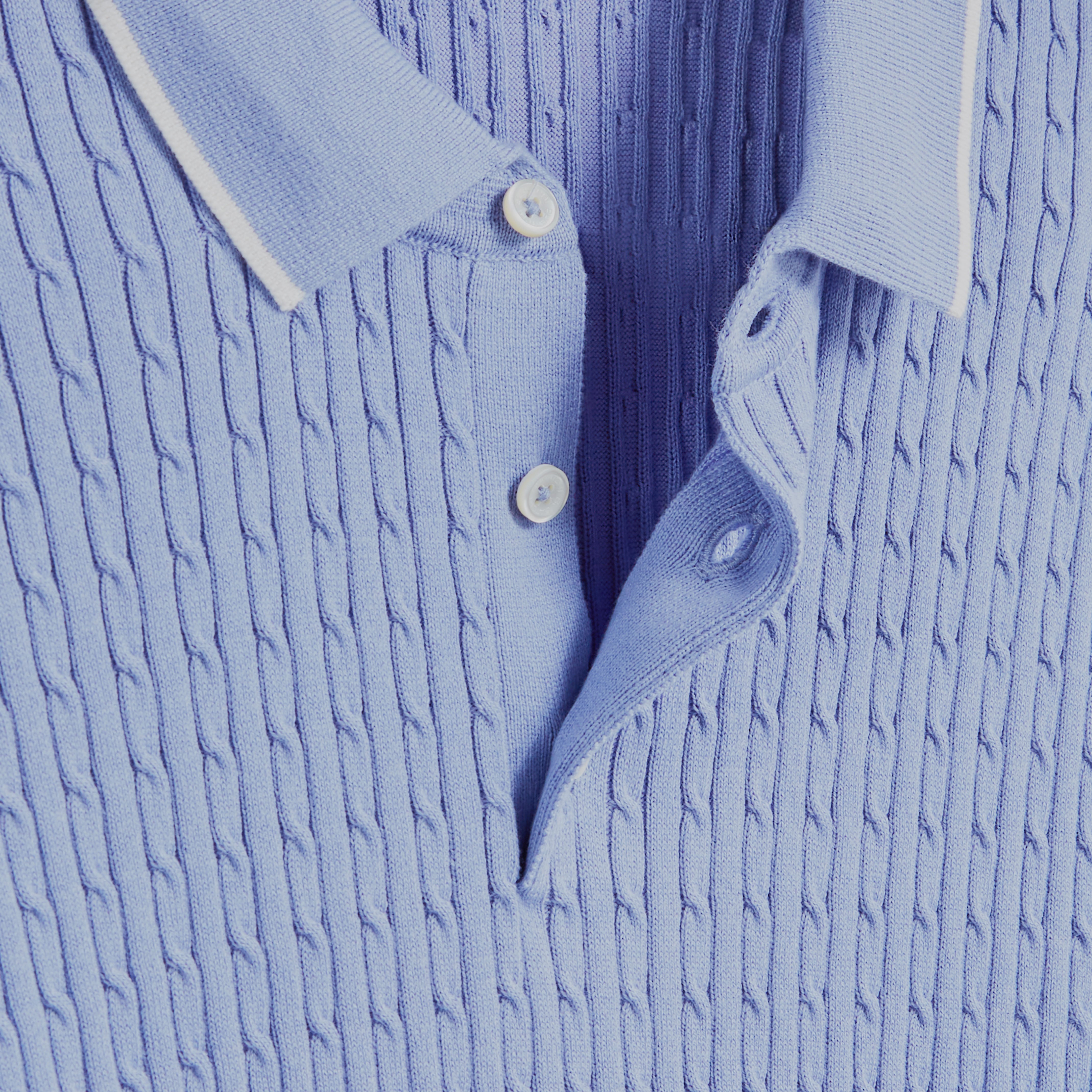 3-Button Sweater Polo Lilac