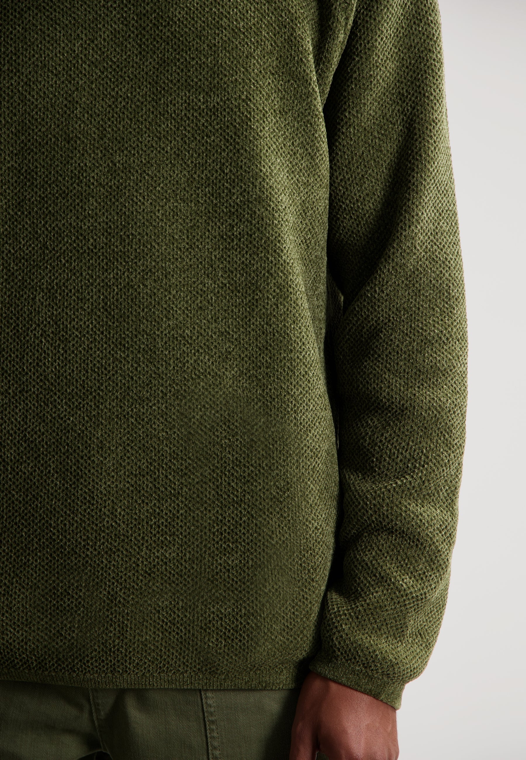 Chenille Knit Sweater in Olive Night