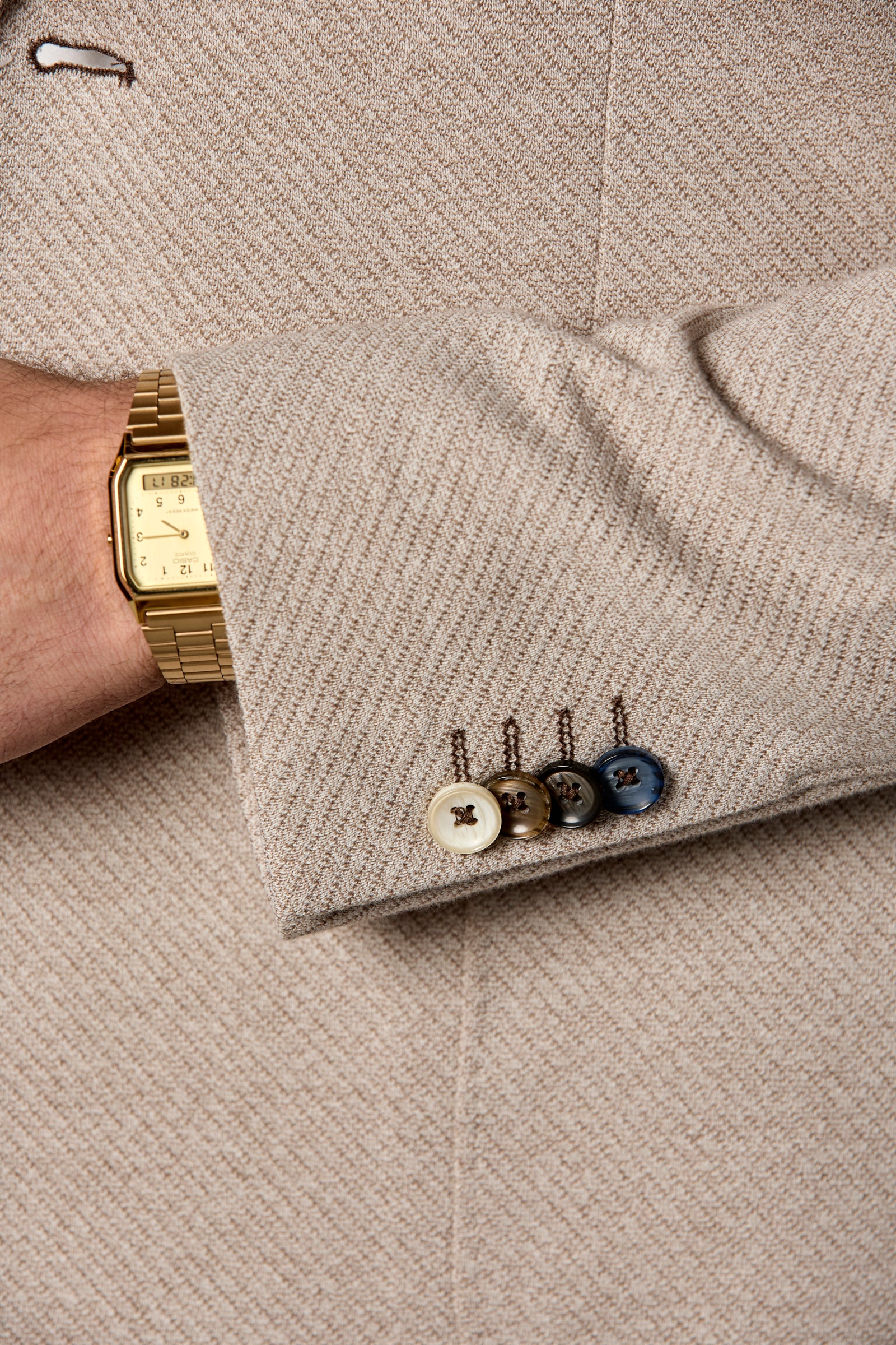 Textured Knit Blazer Sand