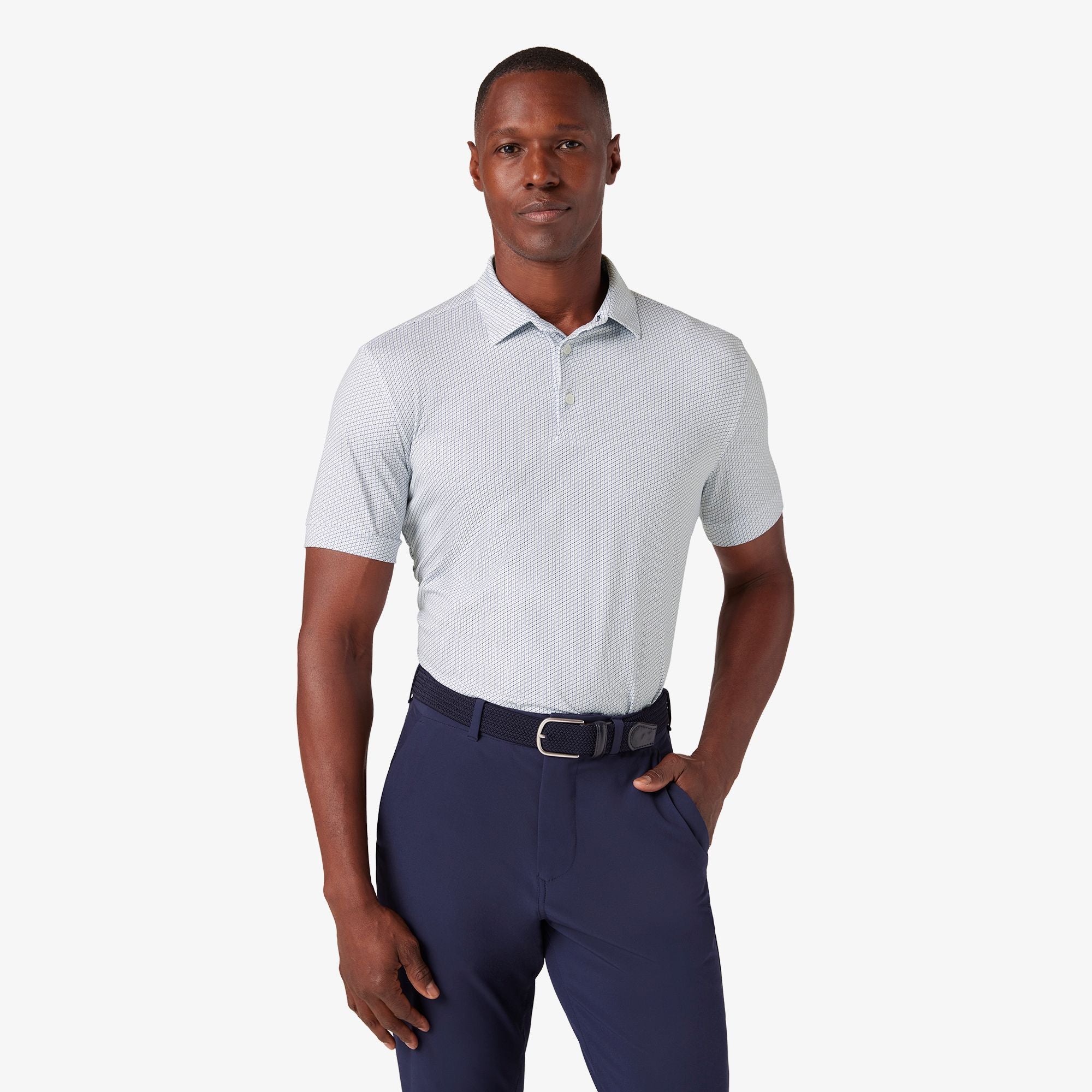 Versa Polo White Triangle Geo