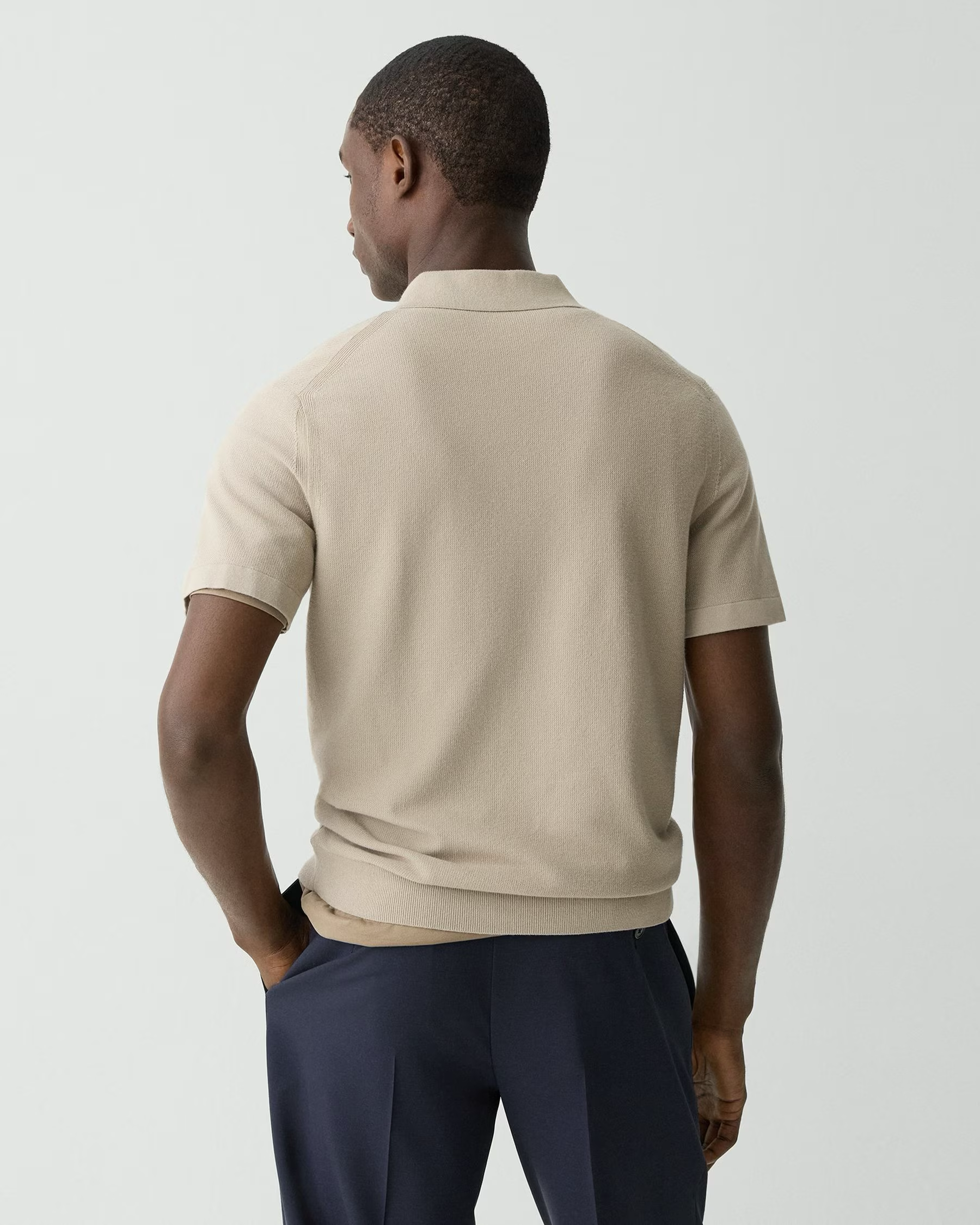 Goris Short Sleeve Polo Earl Grey Melange