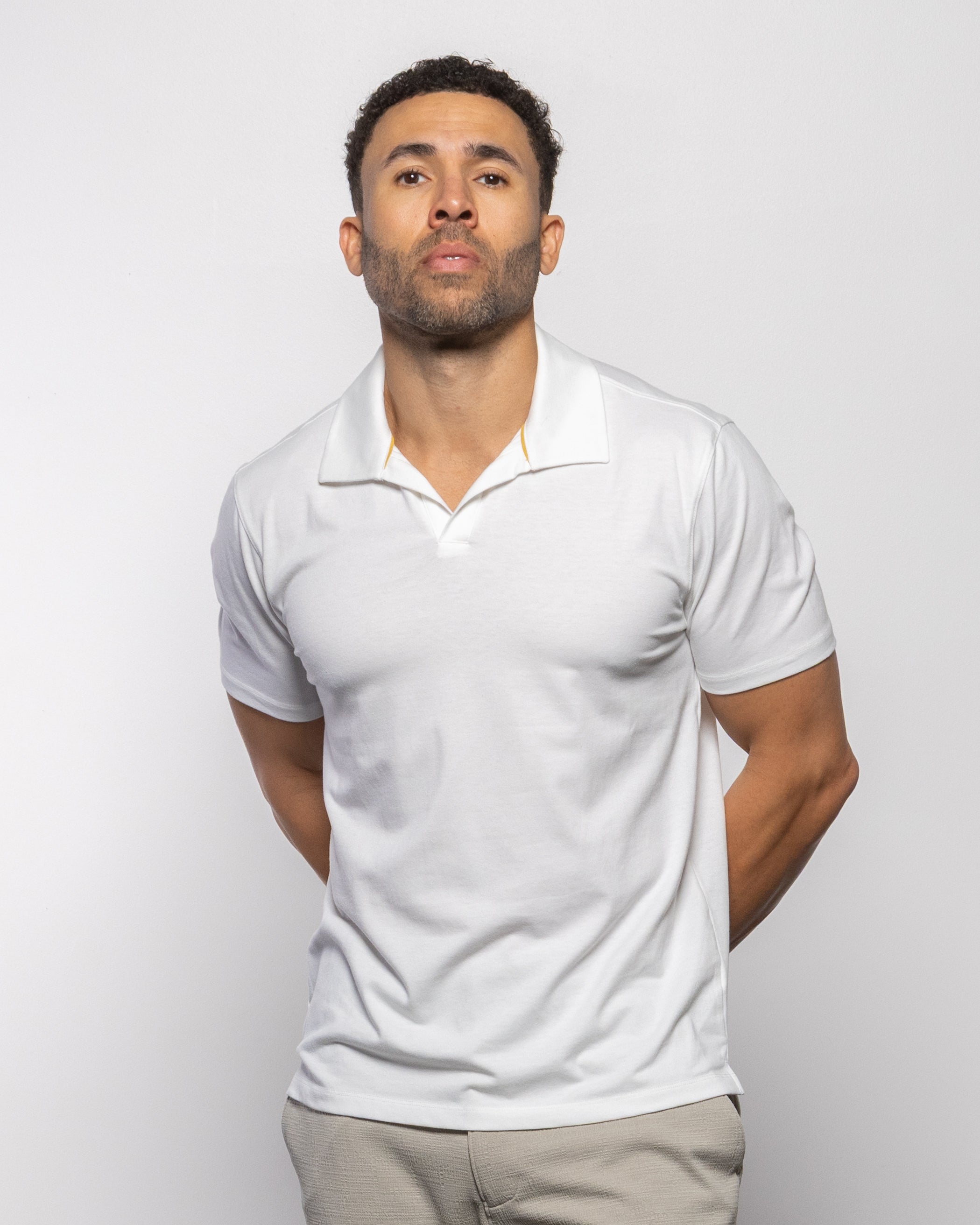 Daily Johnny Short Sleeve Polo Summer White