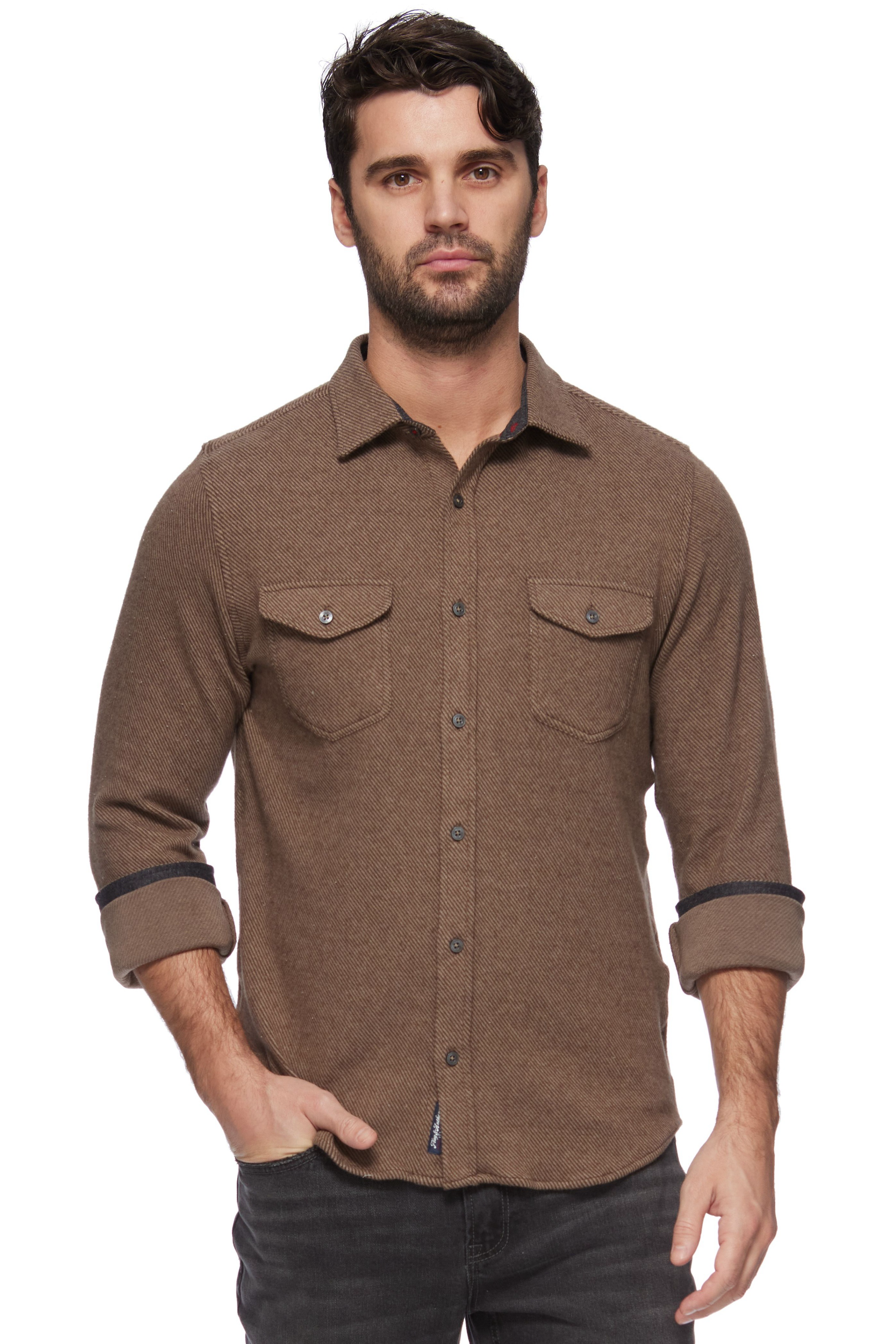 Hero Twill Knit Flannel Brown