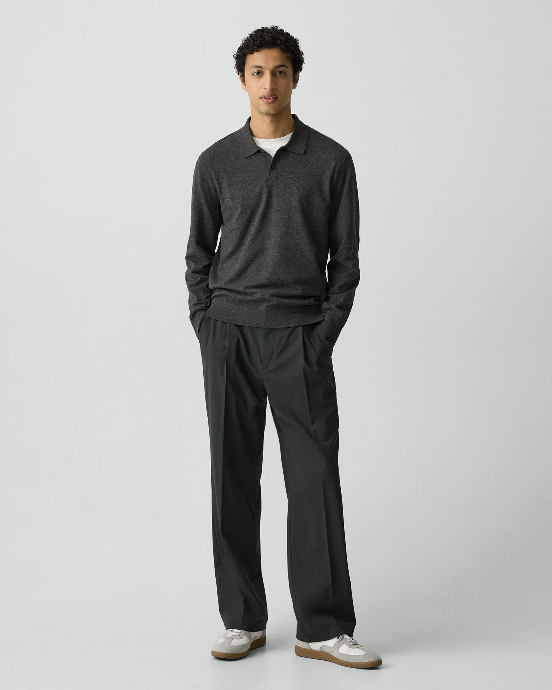 Goris Light Bilen Sweater Polo Charcoal Melange