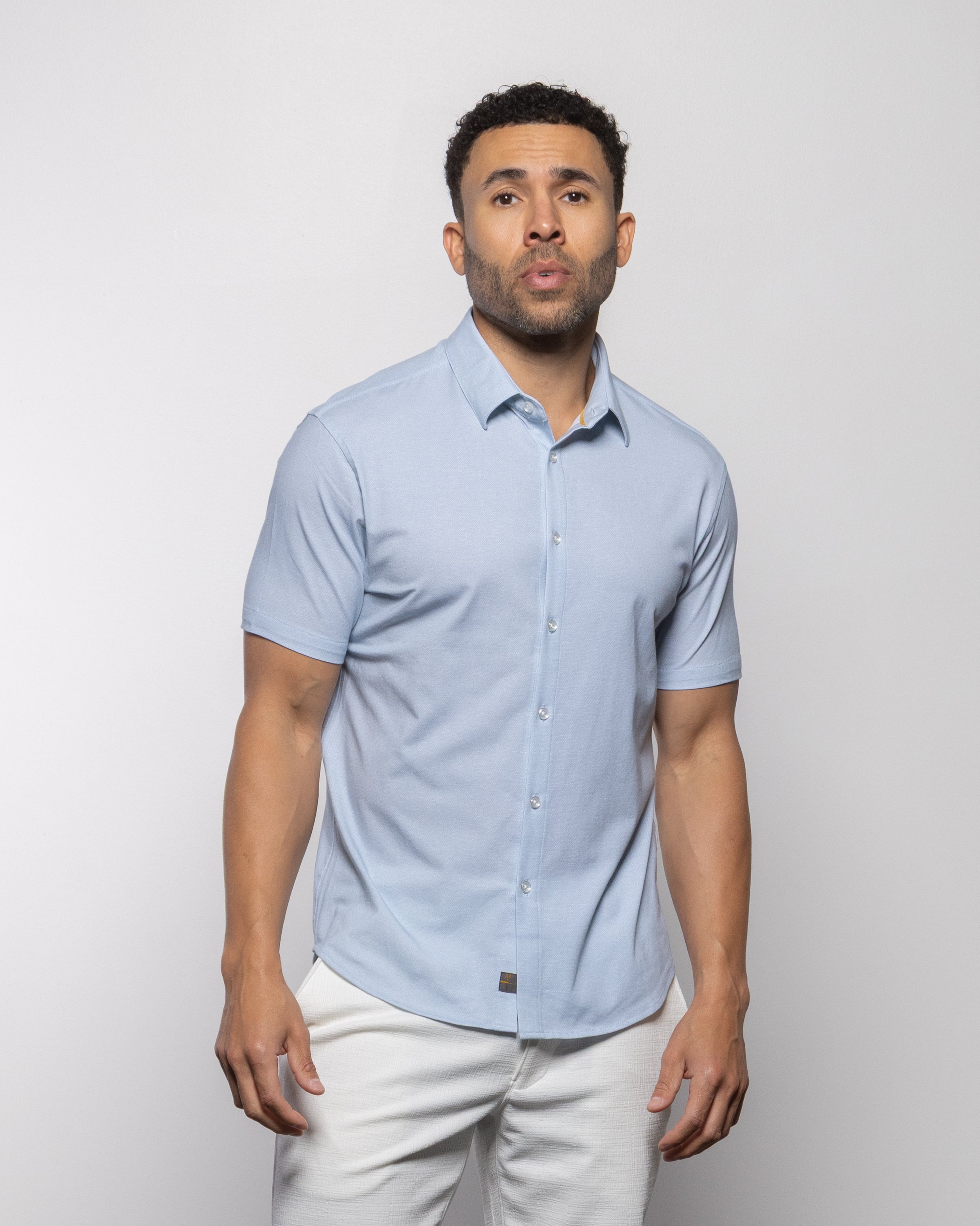 Bello Short Sleeve Linen Shirt Dawn