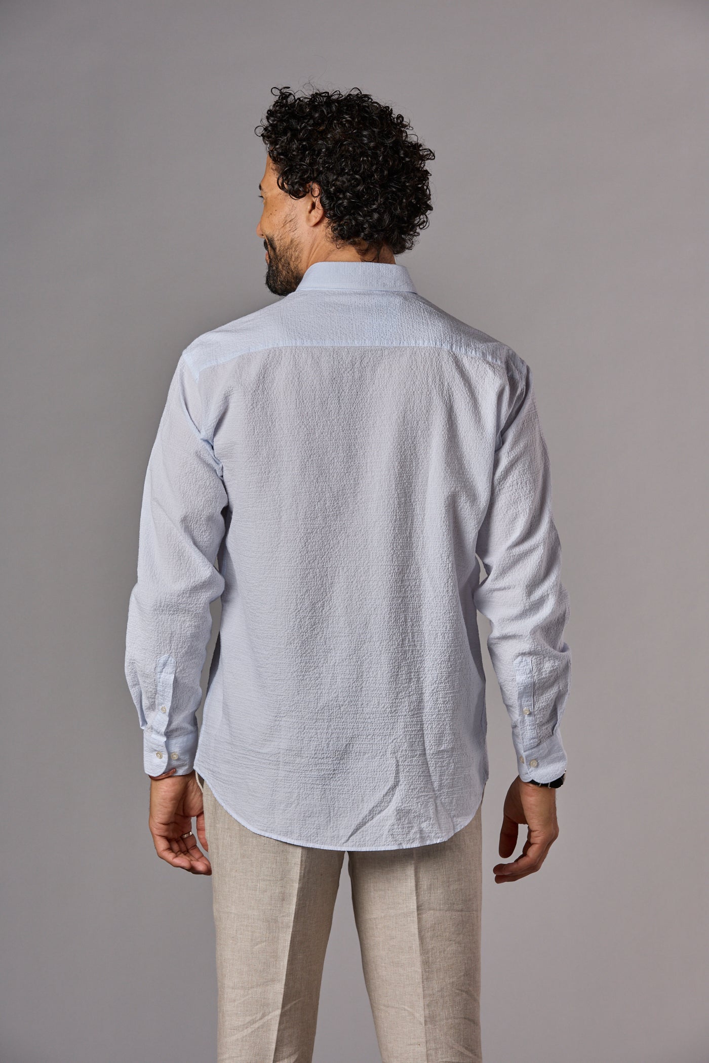 Allen Hidden Button Shirt Blue