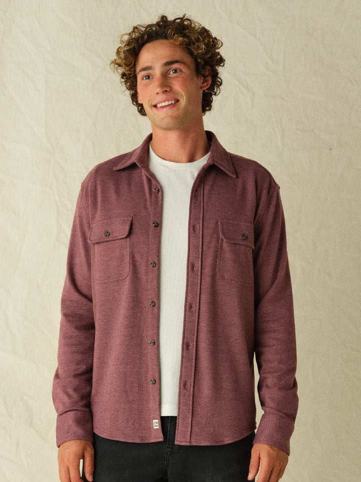 The Dunewood Flannel in Burgundy Twill