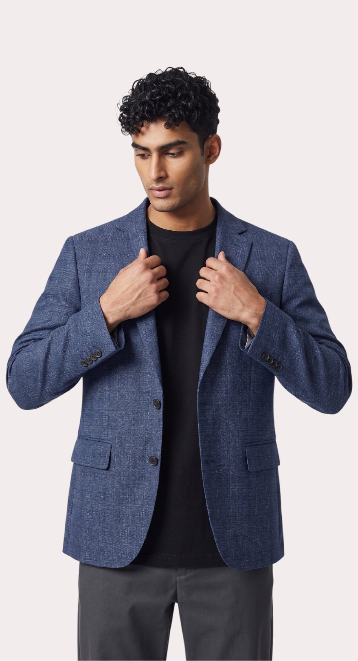 Arani Modern Fit Lifestyle Jacket Blue Texture