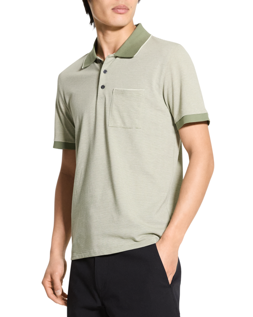 Ribbed Birdseye Pocket Polo Pine Grove Multi