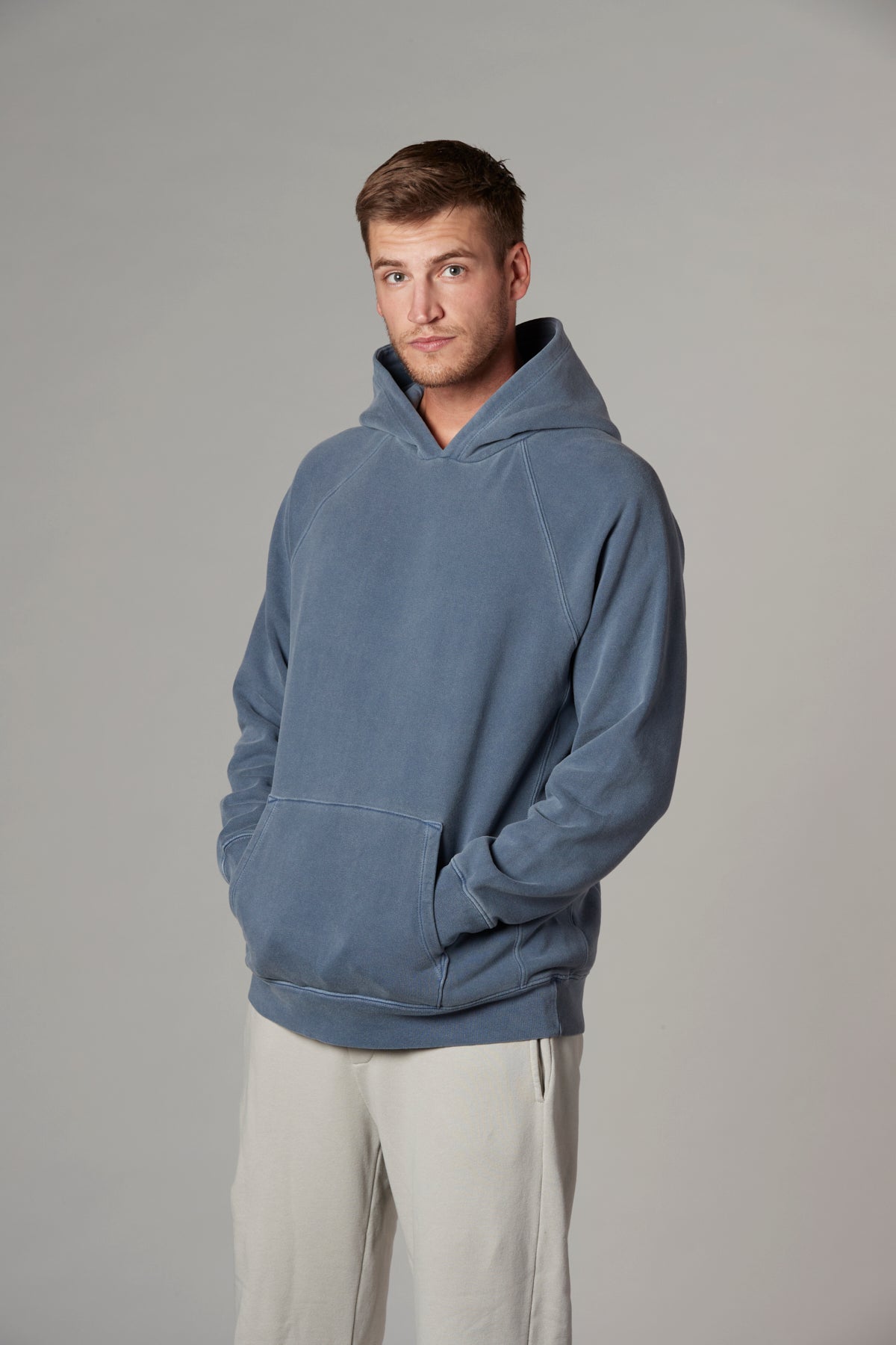 Meyer Long Sleeve Pullover Hooded Sweatshirt Faded Navy