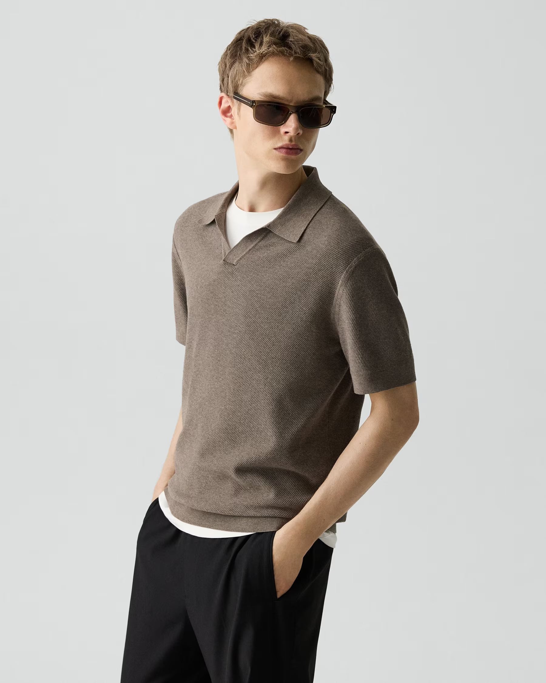Brenan Polo in Light Bilen Morel Melange