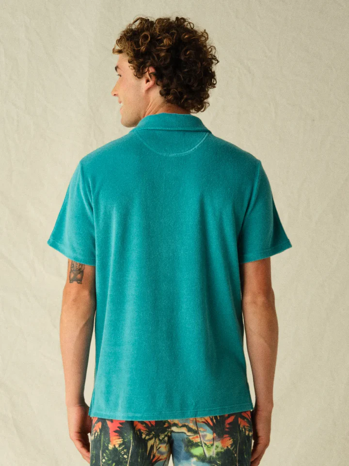 The Ravello Terry Polo Baltic Teal