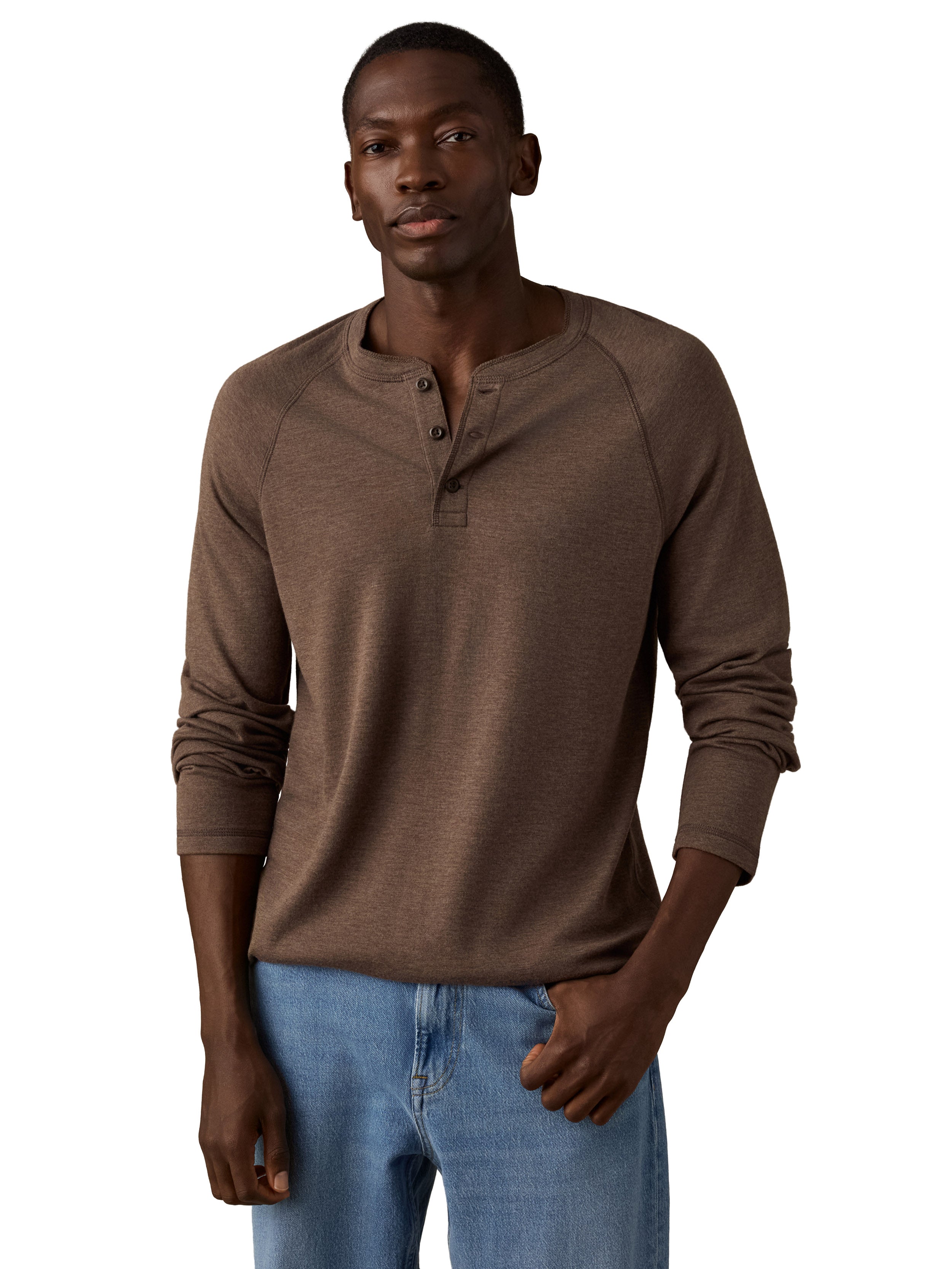 Cloud Henley Brown Woods Heather