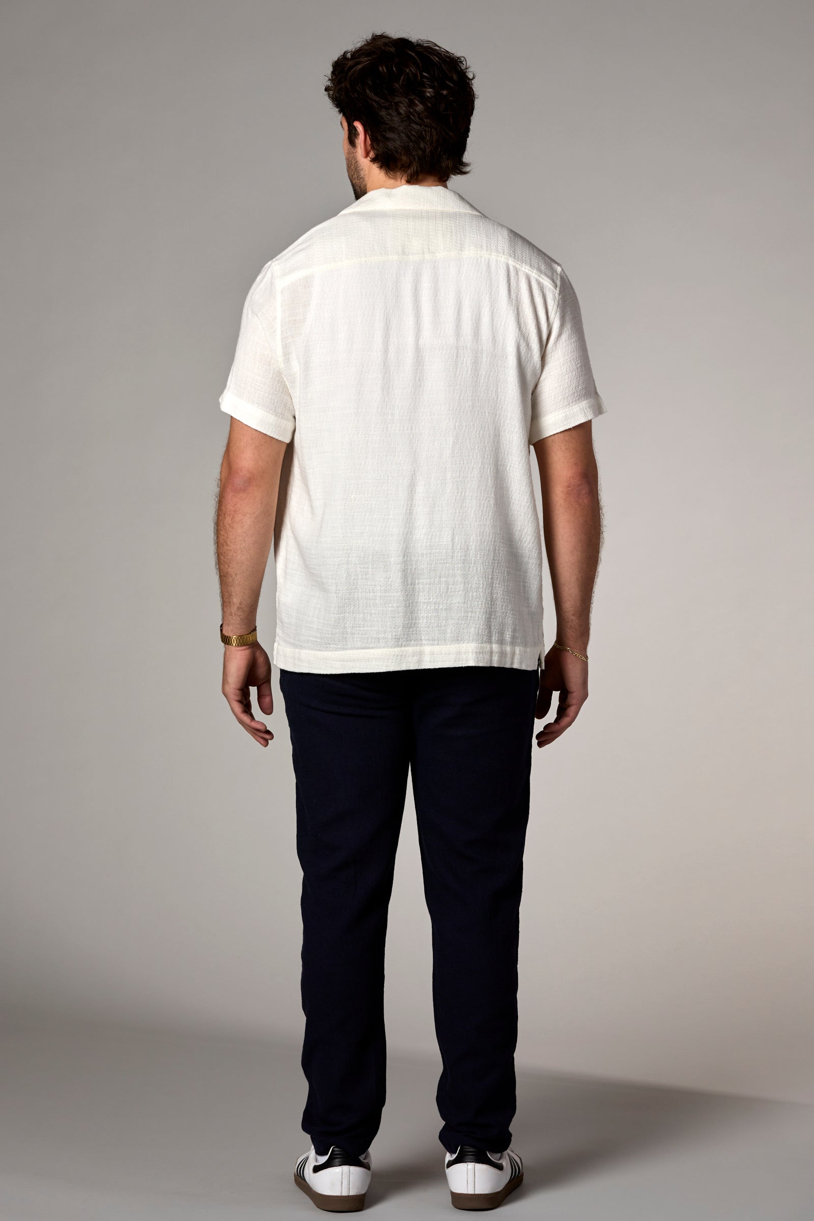 Morgan Bahamas Cotton/Linen Camp Shirt Off-White