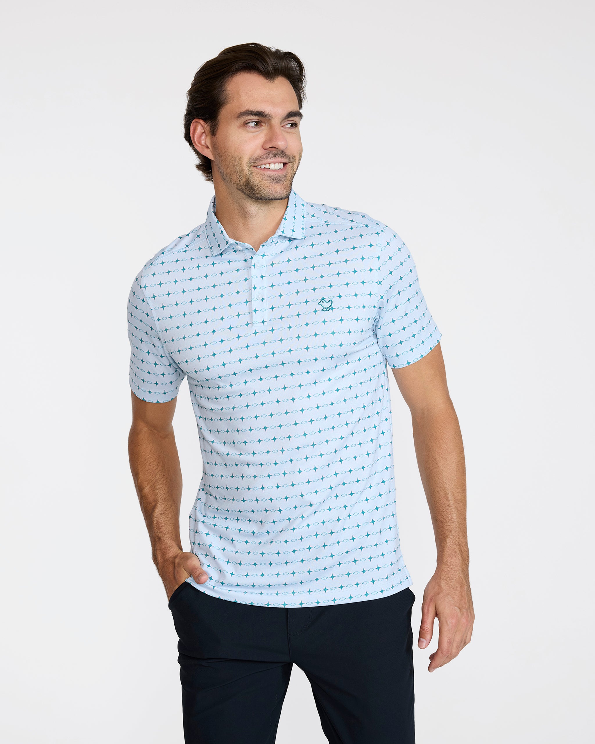 Swing Cypher Performance Pique Polo Baby Blue