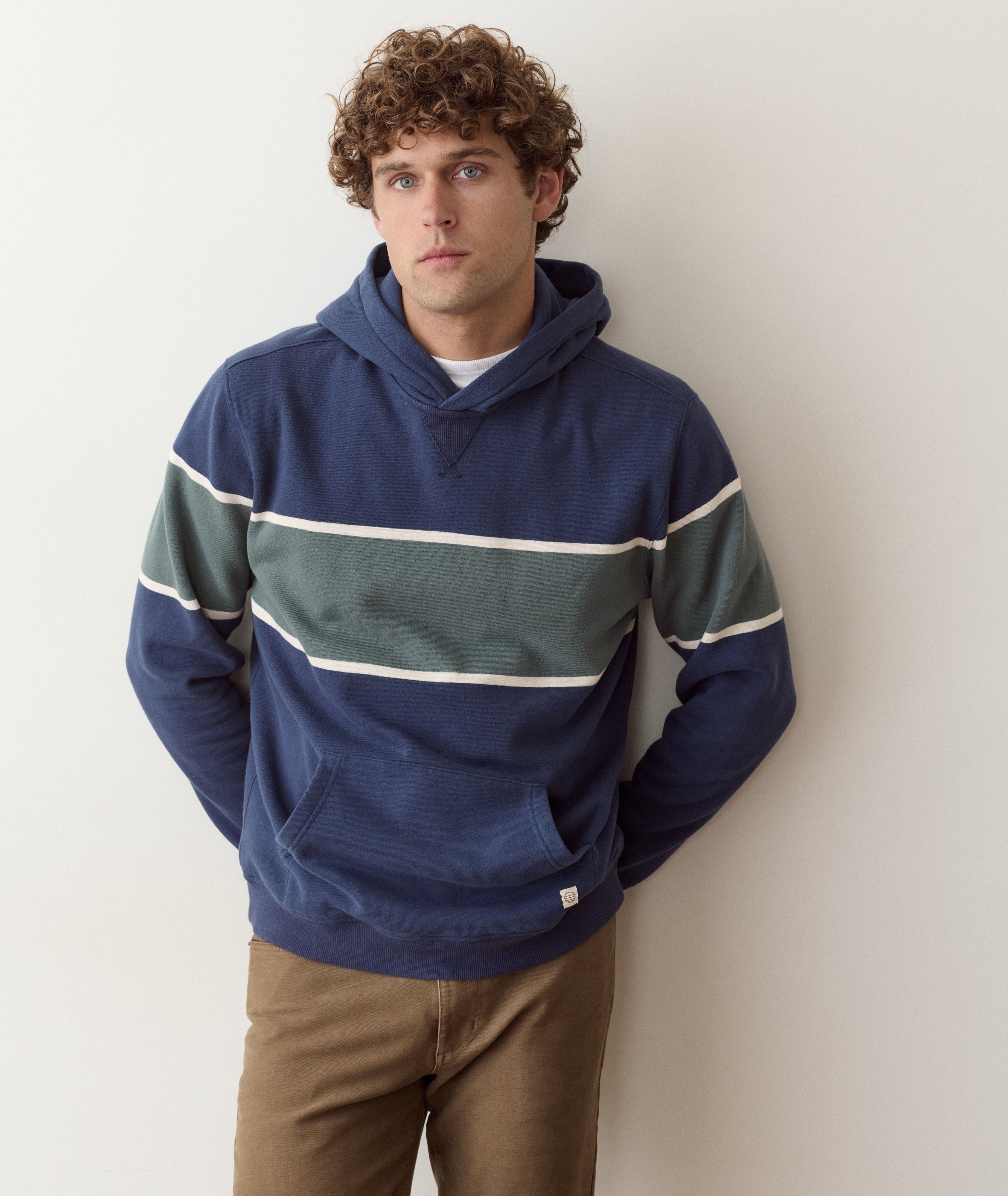 Relaxed Cloud 9 Fleece Hoodie Mood Indigo Colorblock