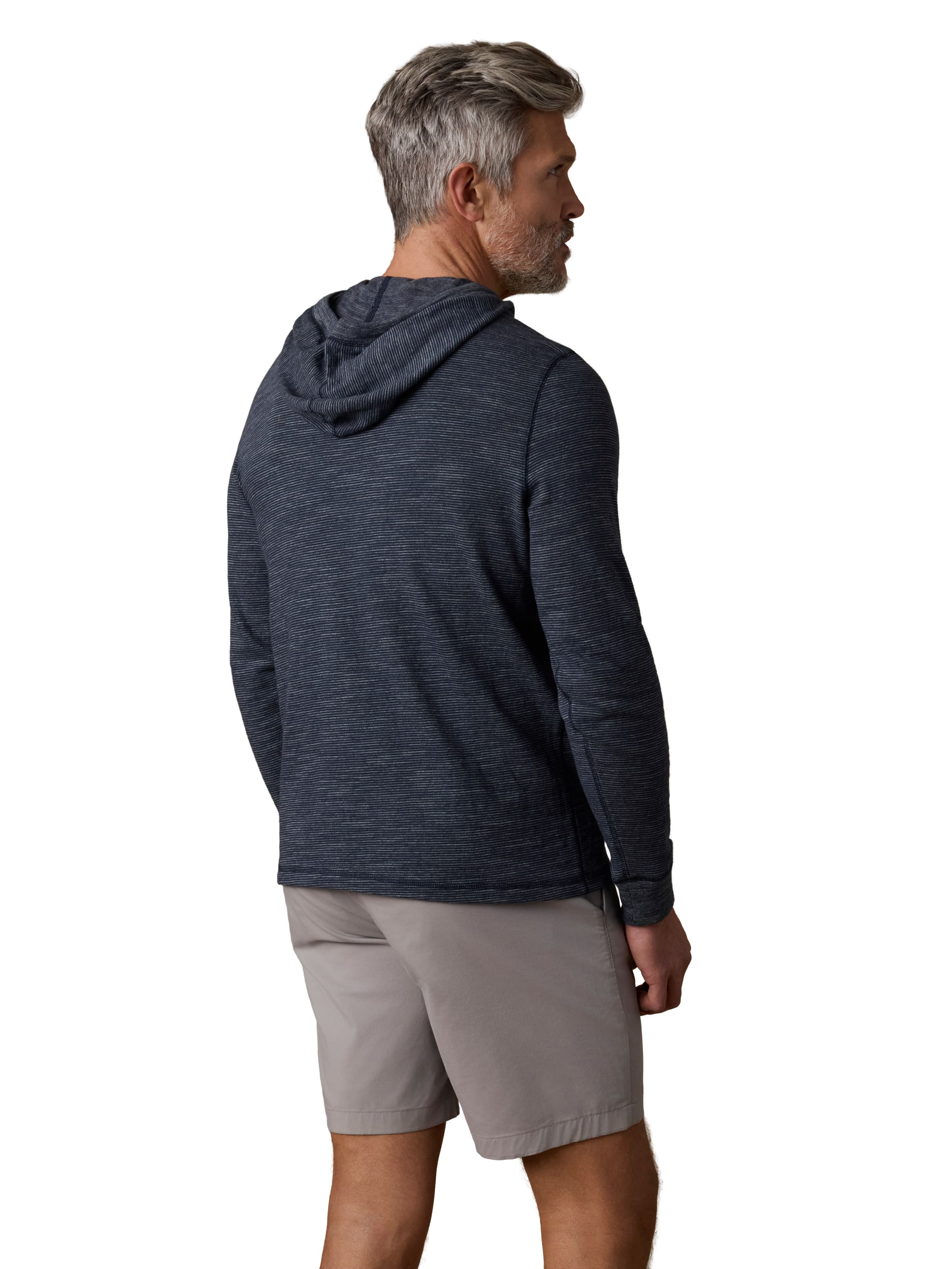 Sunwashed Slub Hoodie Sea Grey Stripe