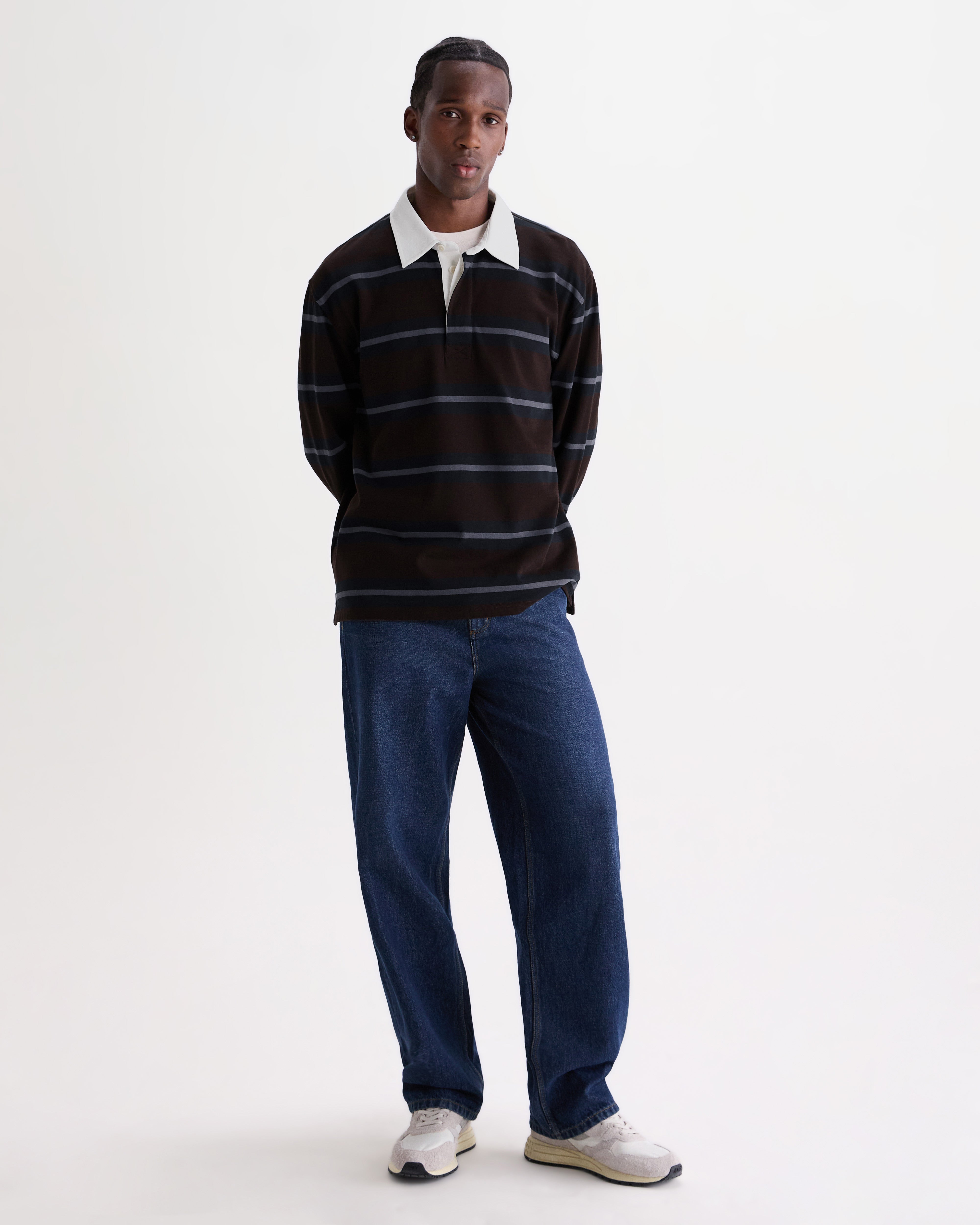 Rowhill Rugby in Mirror Stripe Brown/Blue