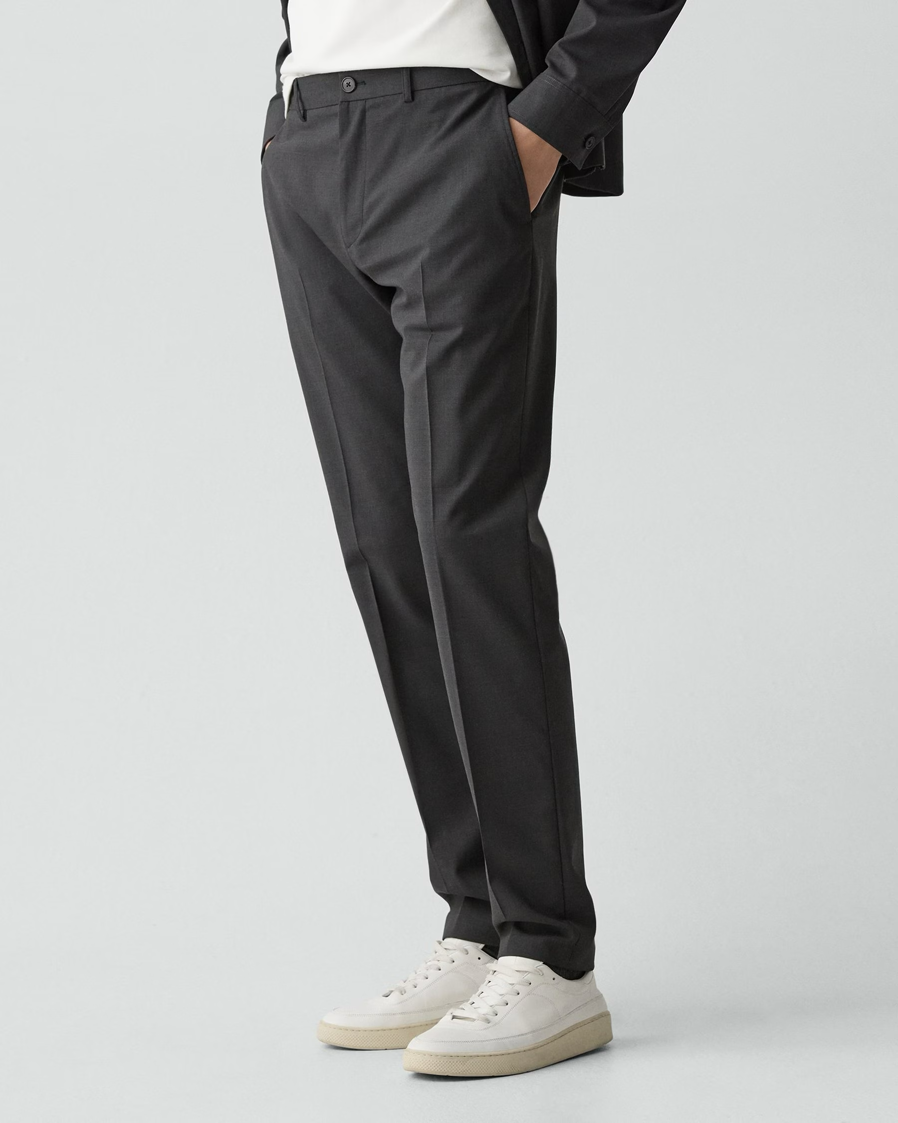 Curtis Travel Pant in Motion Wool Charcoal Melange