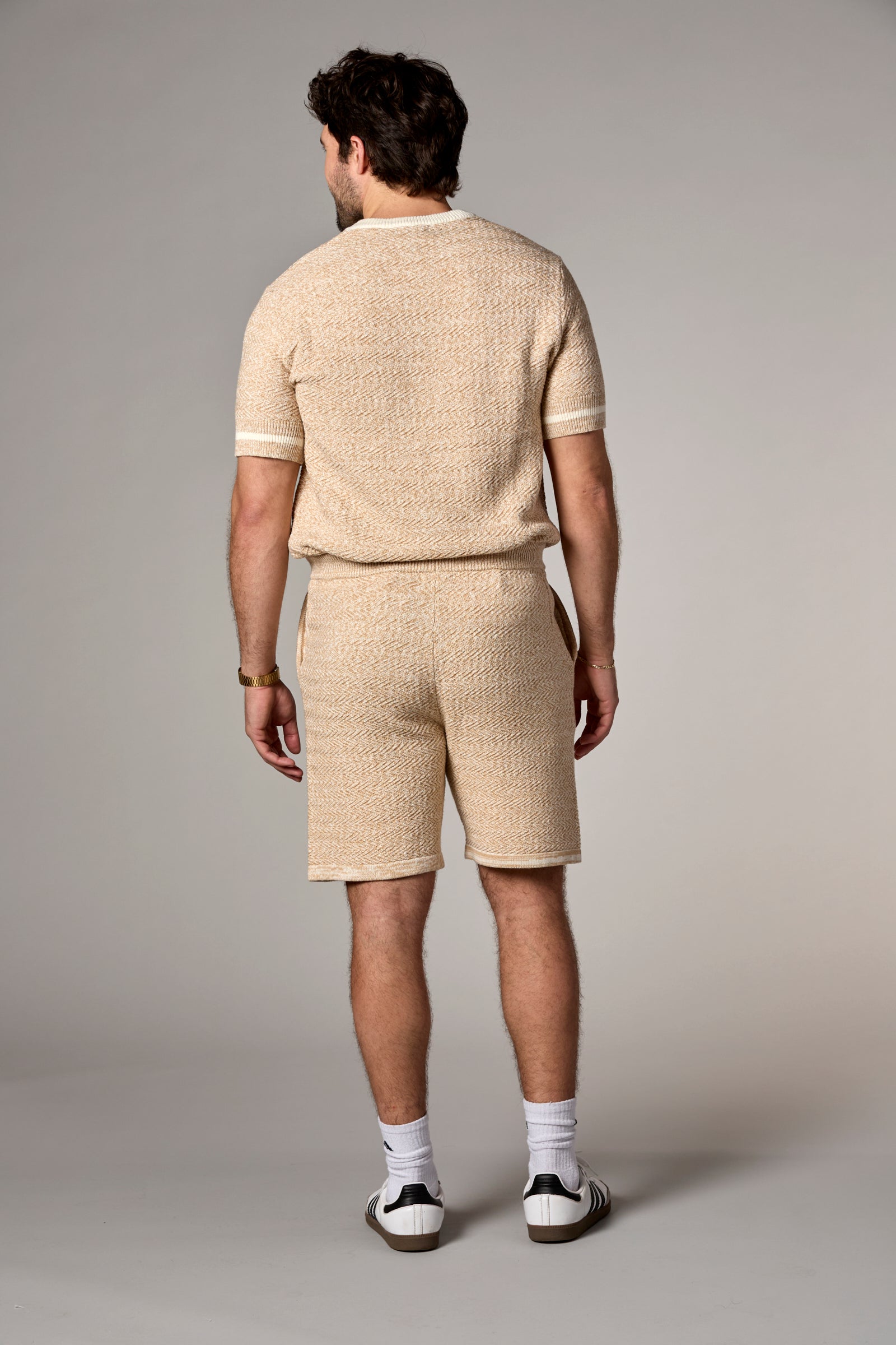 Textured Knit Shorts Oat Multi