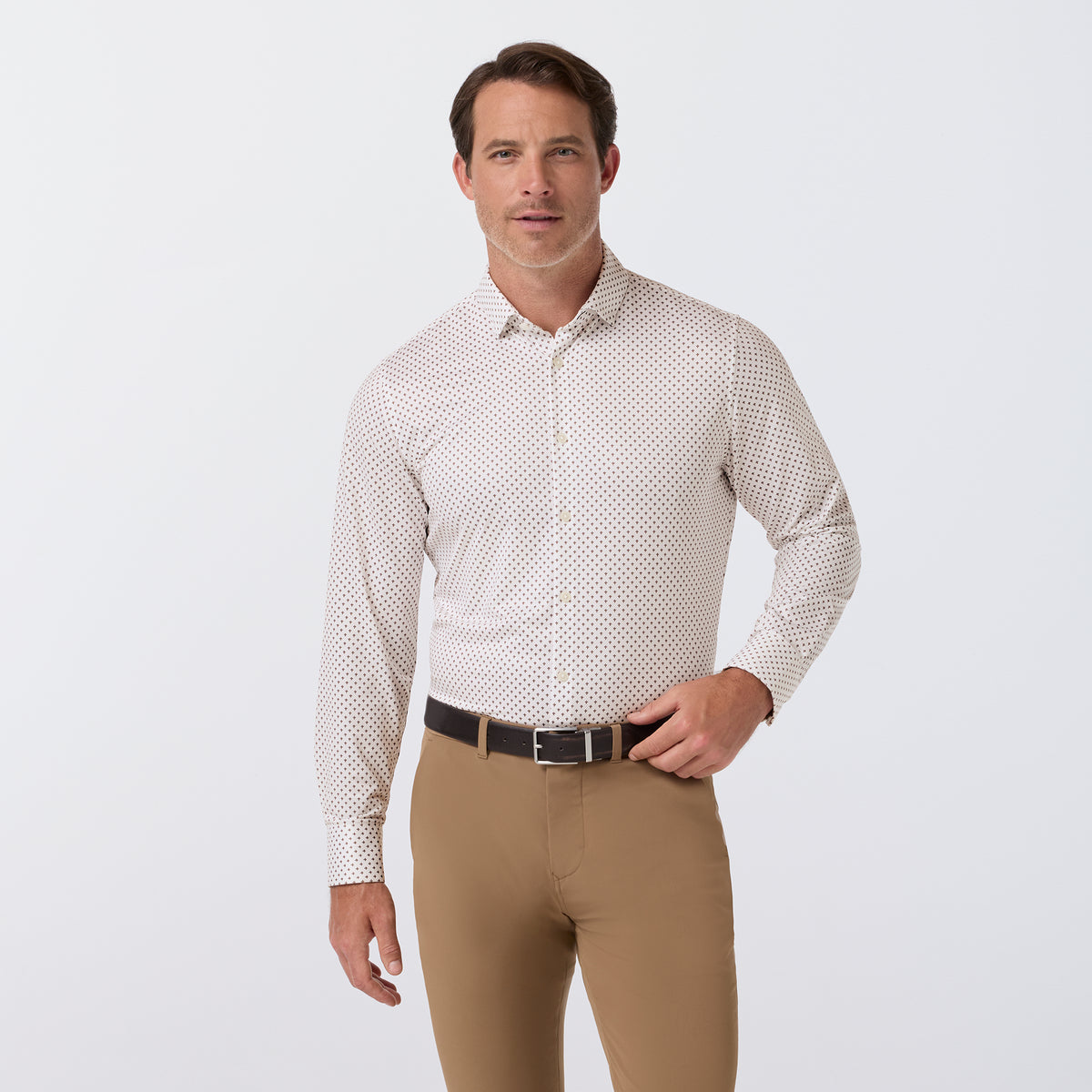 Halyard LS Dress Shirt Espresso Petal Hatch