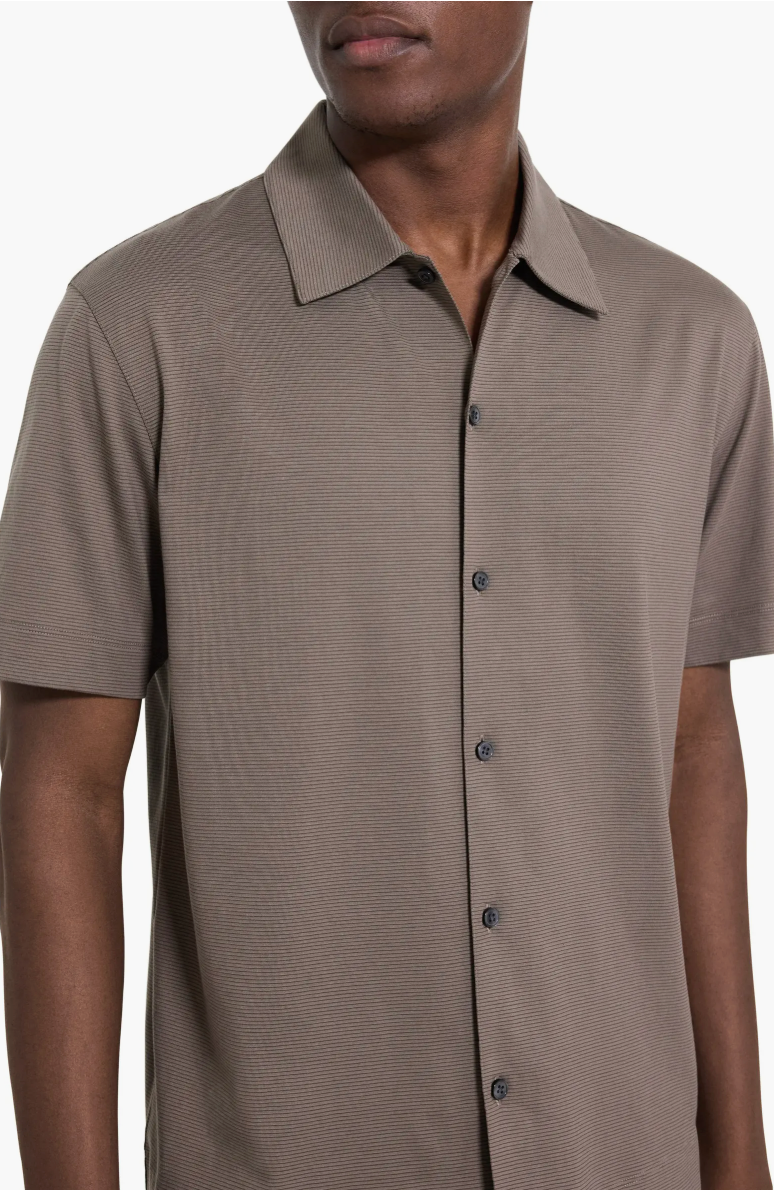 Relaxed Stripe Button Down Shirt Morel