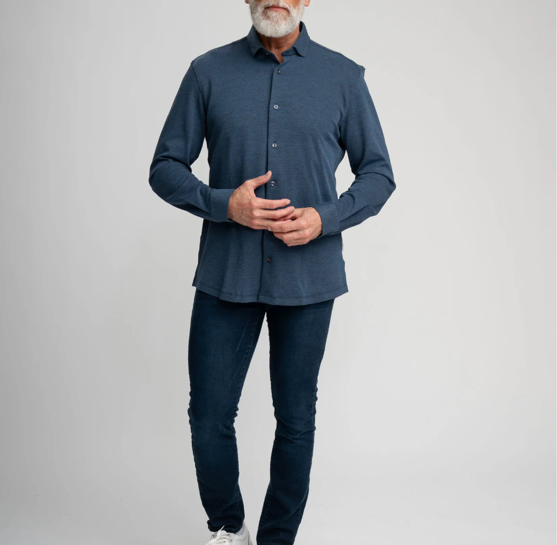 Tech Pique Shirt Navy