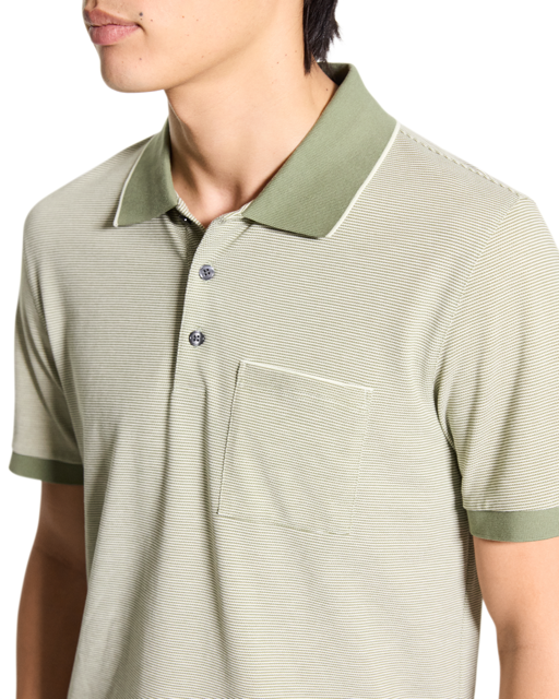 Ribbed Birdseye Pocket Polo Pine Grove Multi