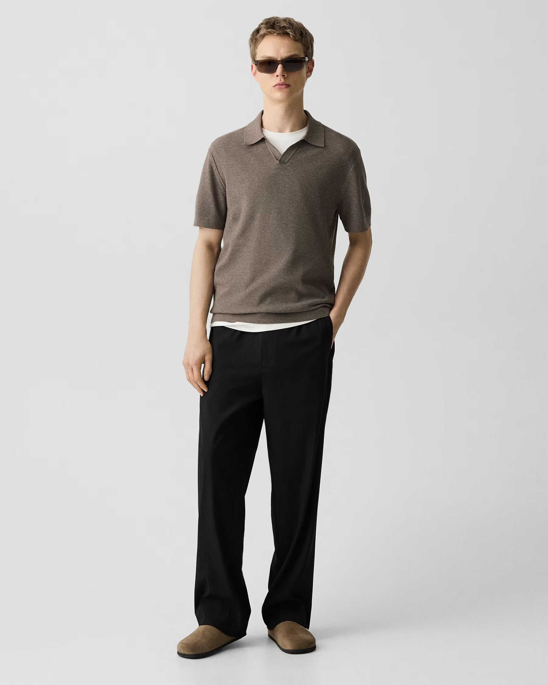 Brenan Polo in Light Bilen Morel Melange