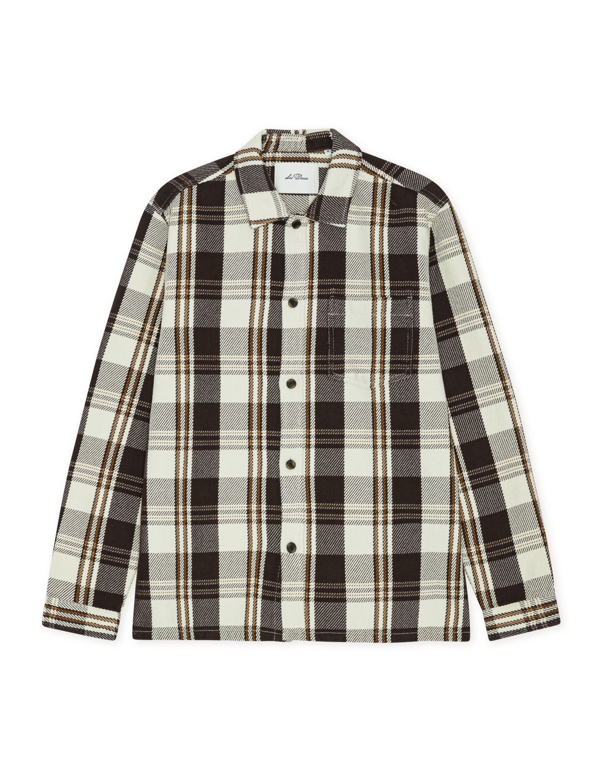Structured Check Overshirt Dark Sand