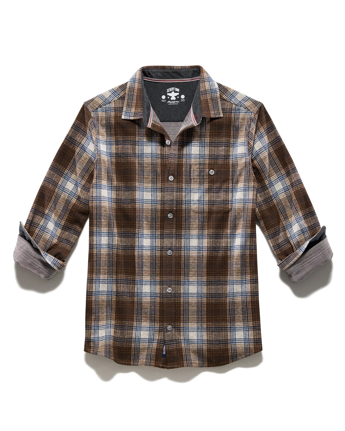 Trimble Hero Knit Flannel, Brown/Tan/Navy