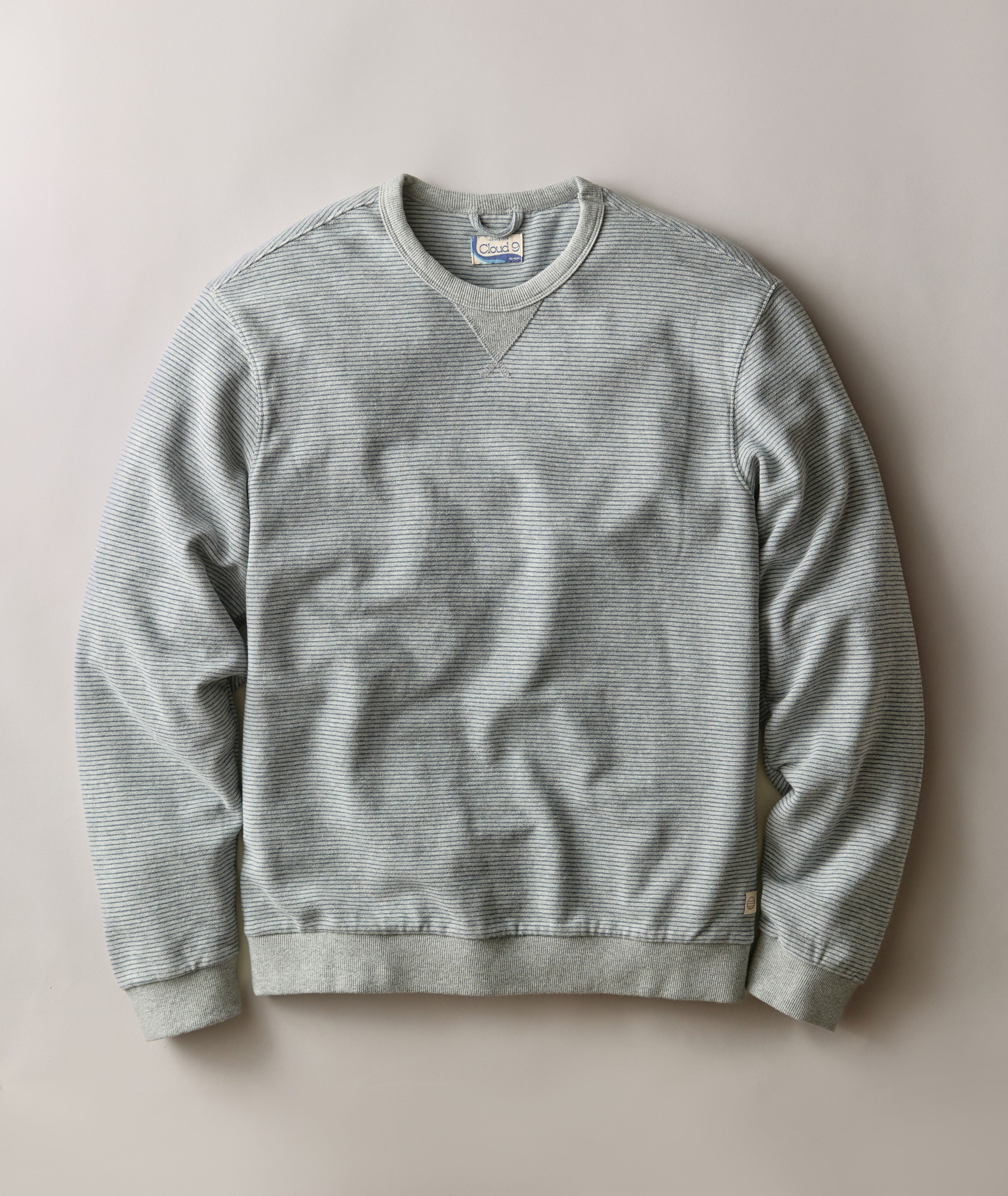 Relaxed Cloud 9 Terry Crewneck Heather Grey Stripe