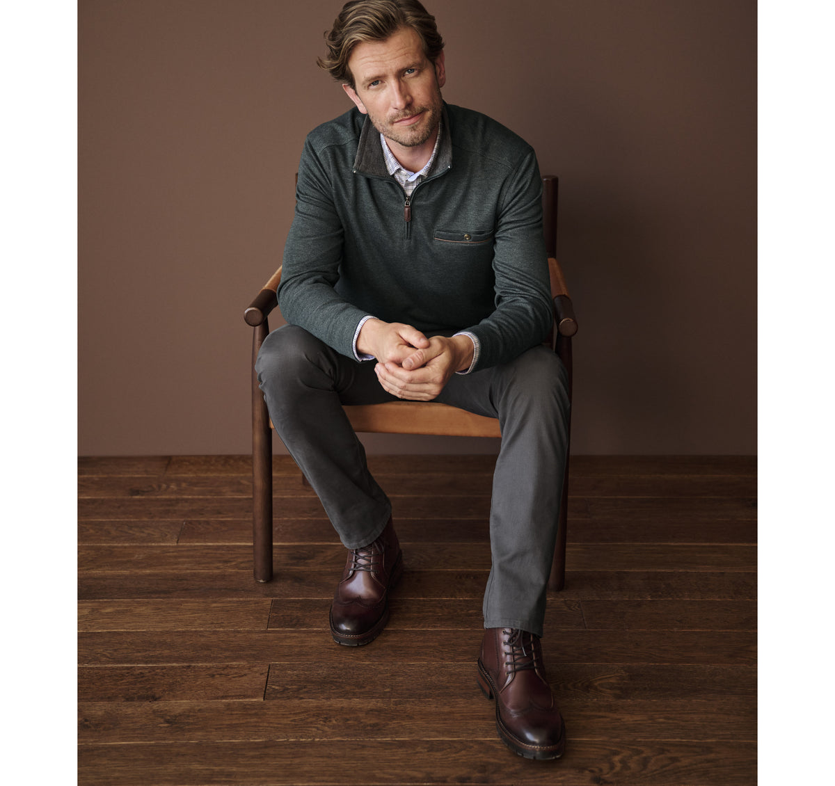 Merritt Quarter-Zip Green
