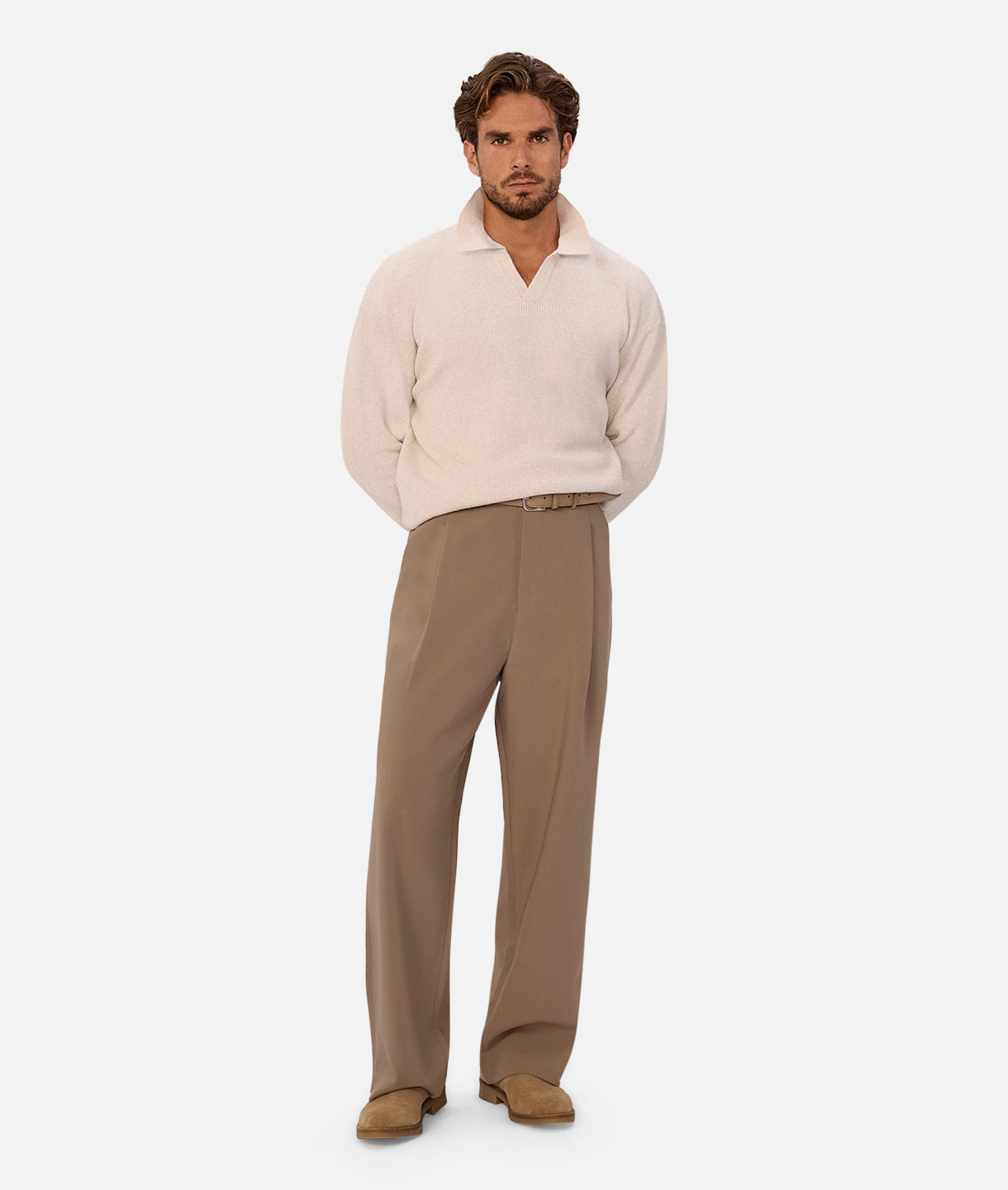 The New England Polo Knit Ivory Marl