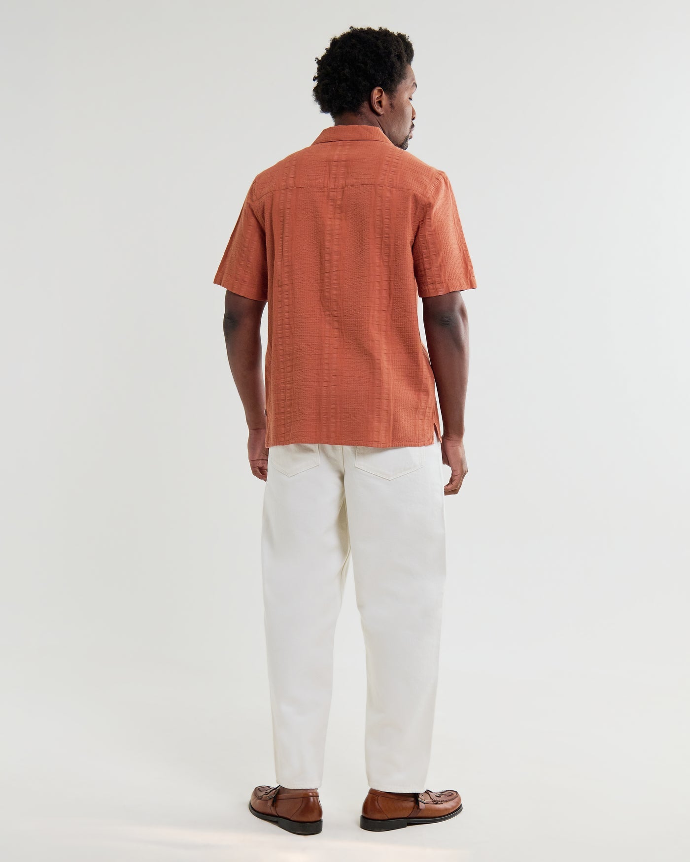 Didcot Shirt in Double Weave Grid Rust