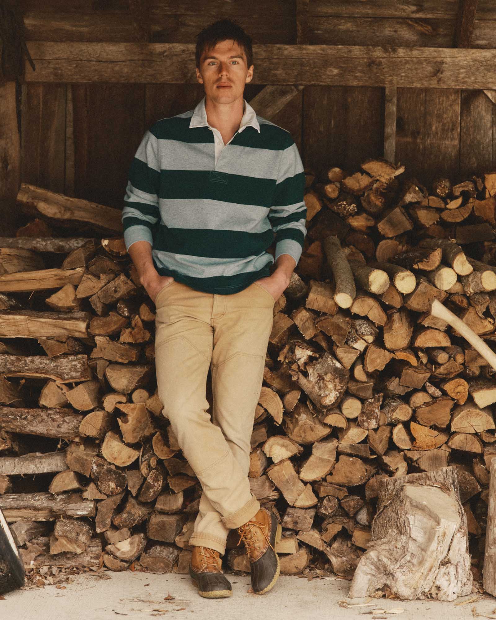 The Rugby Stripe Shirt Dark Forest
