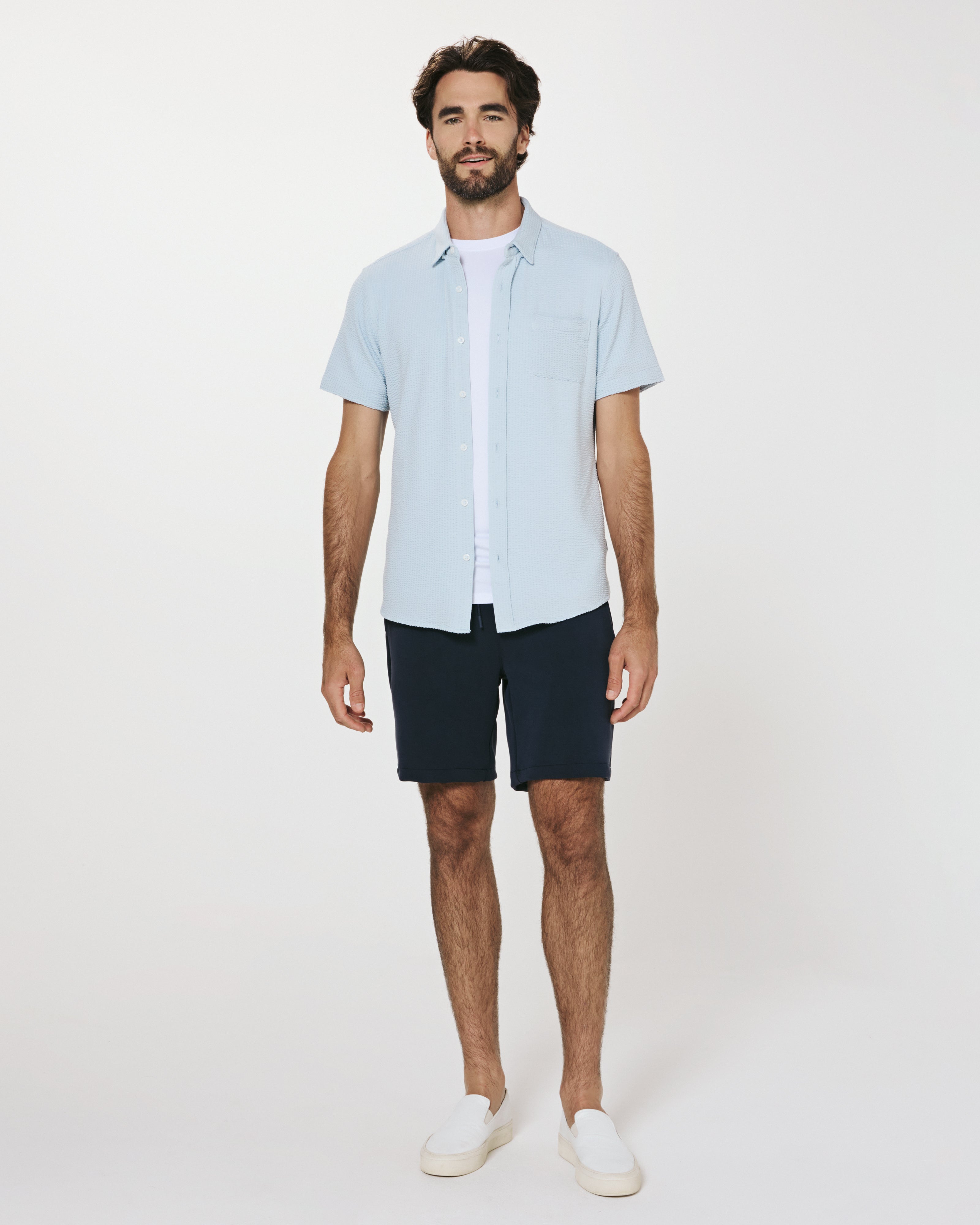 Bennet Seersucker Shirt Island Blue