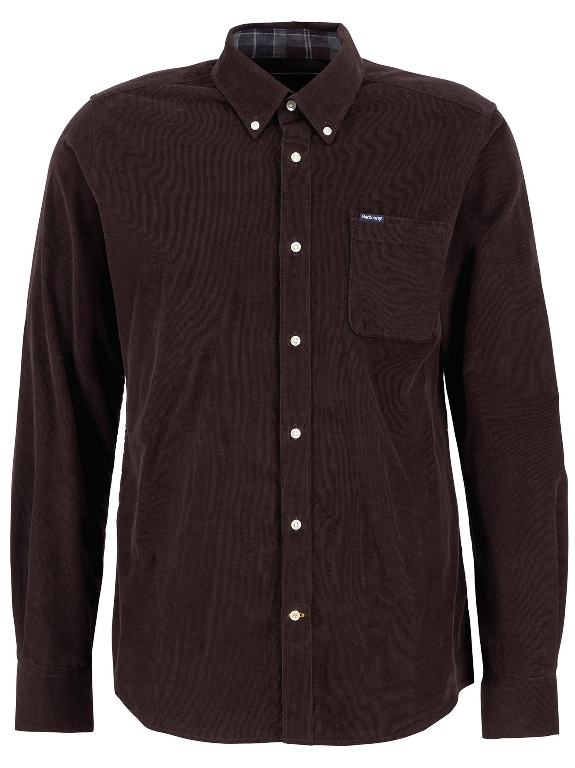 Ramsey Tailored Cord Shirt Dark Oak