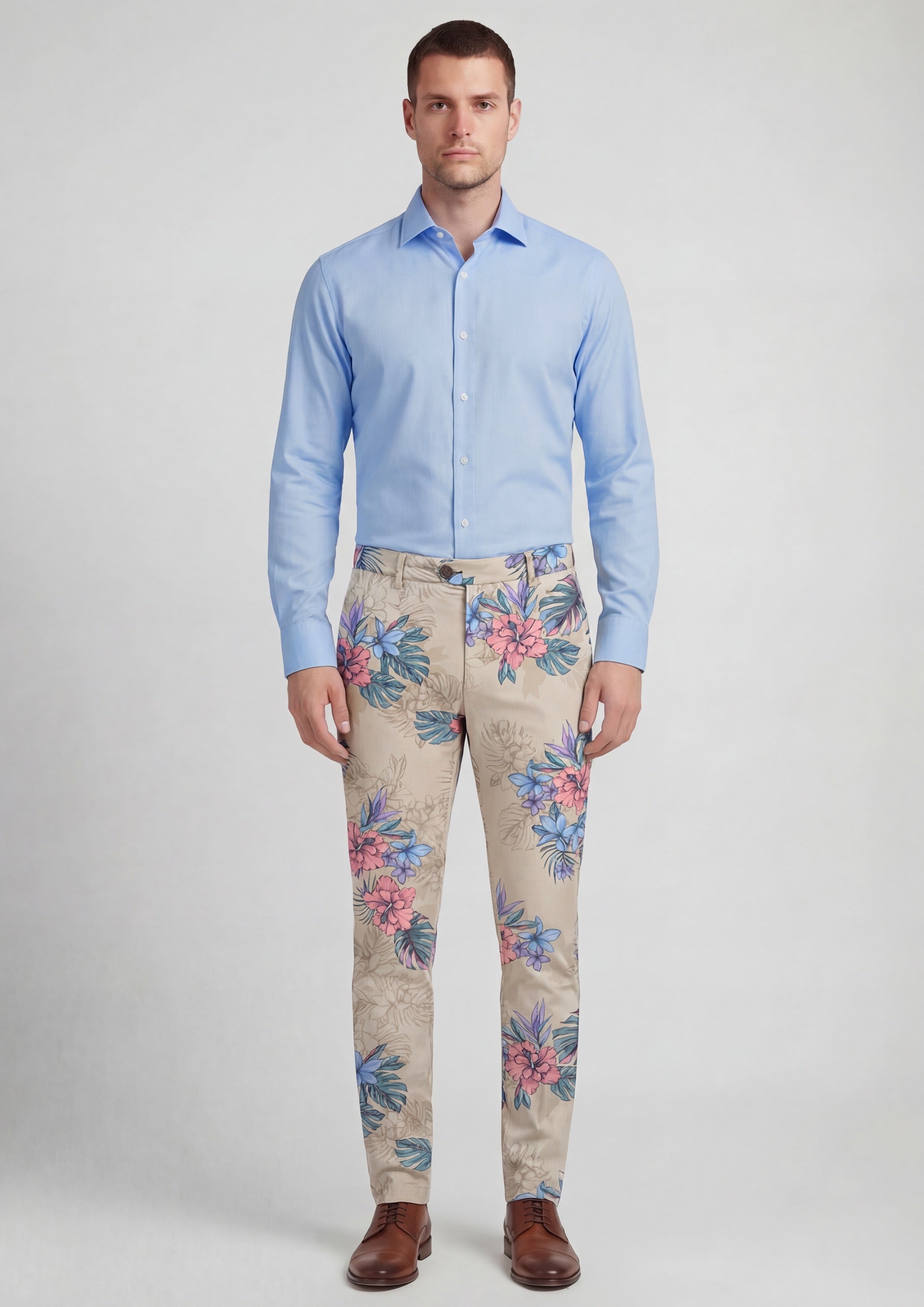 Jack Floral Trouser Exotic Neutral
