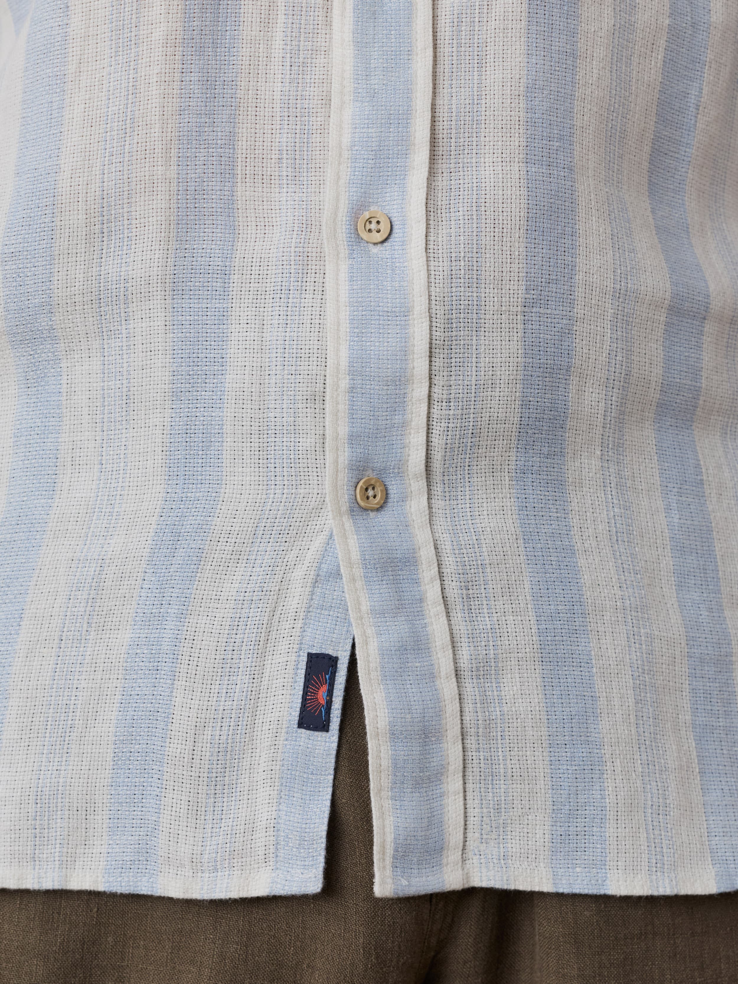 Palma Linen Short Sleeve Shirt Island Blue Stripe