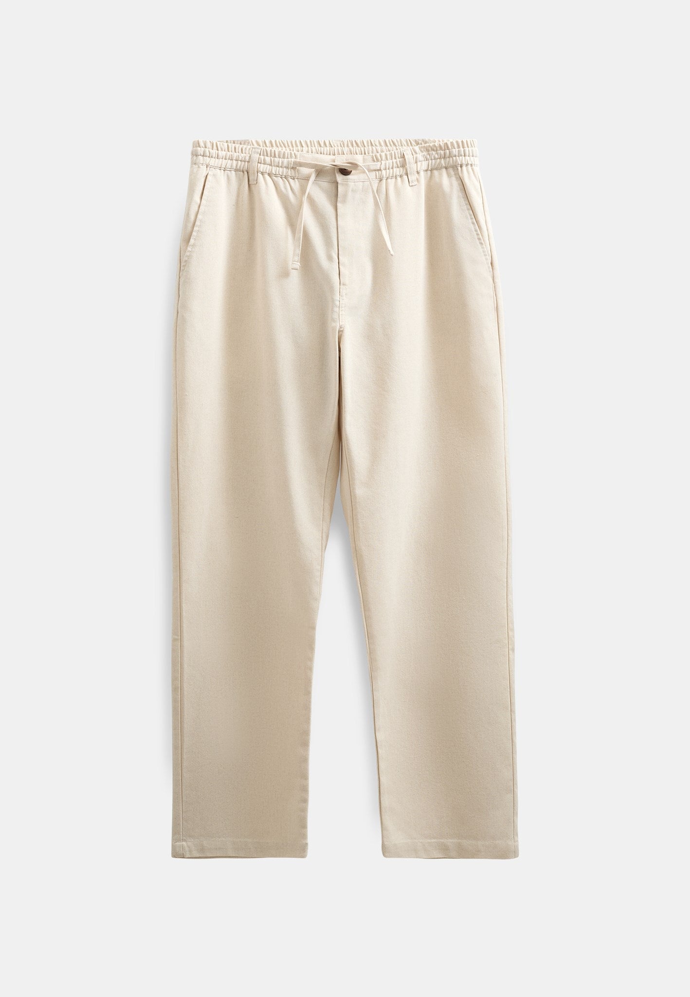 Akjan Cotton-Linen Drawstring Pants Brown Rice Melange