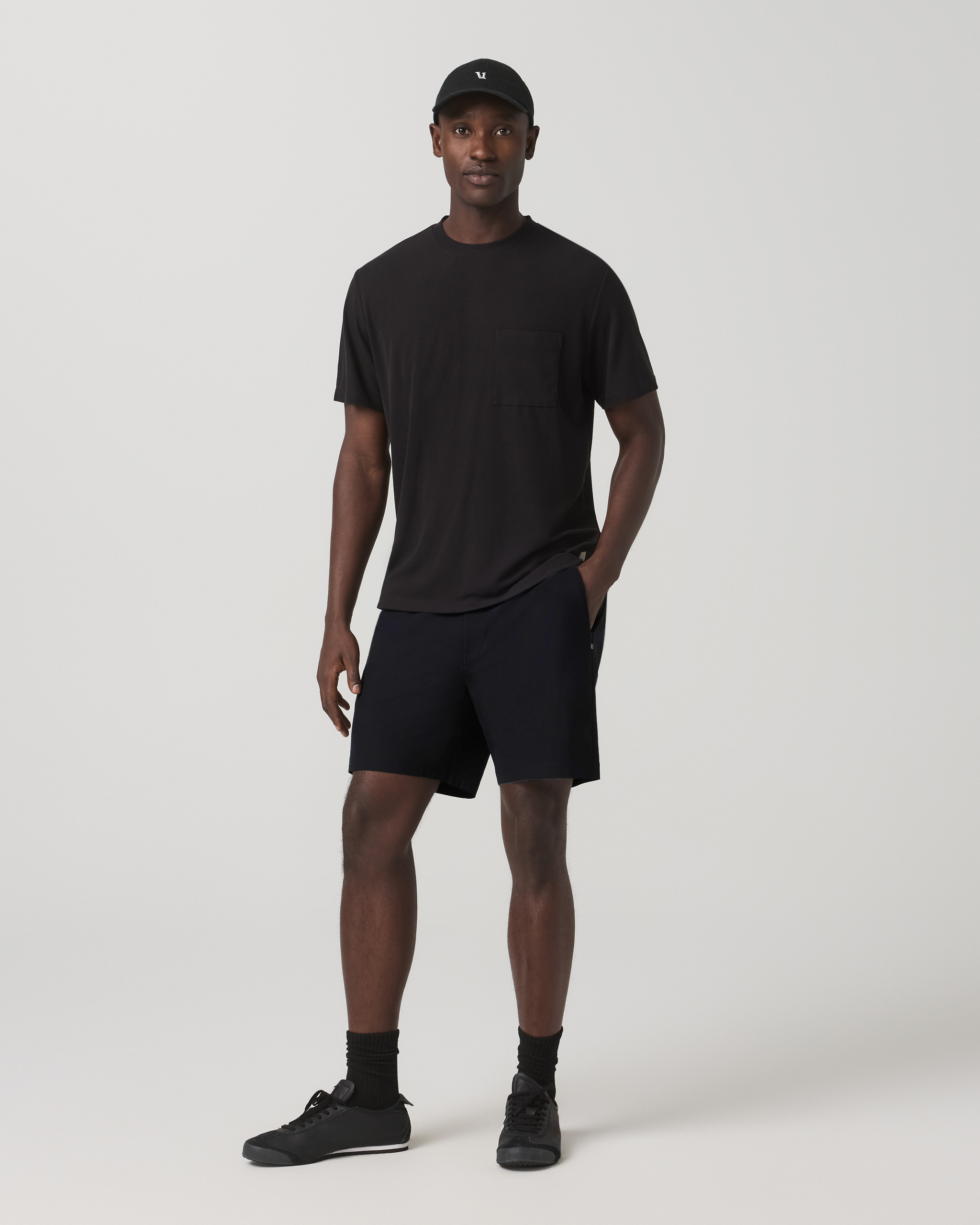 S/S Micro Waffle Tee-Relaxed Black