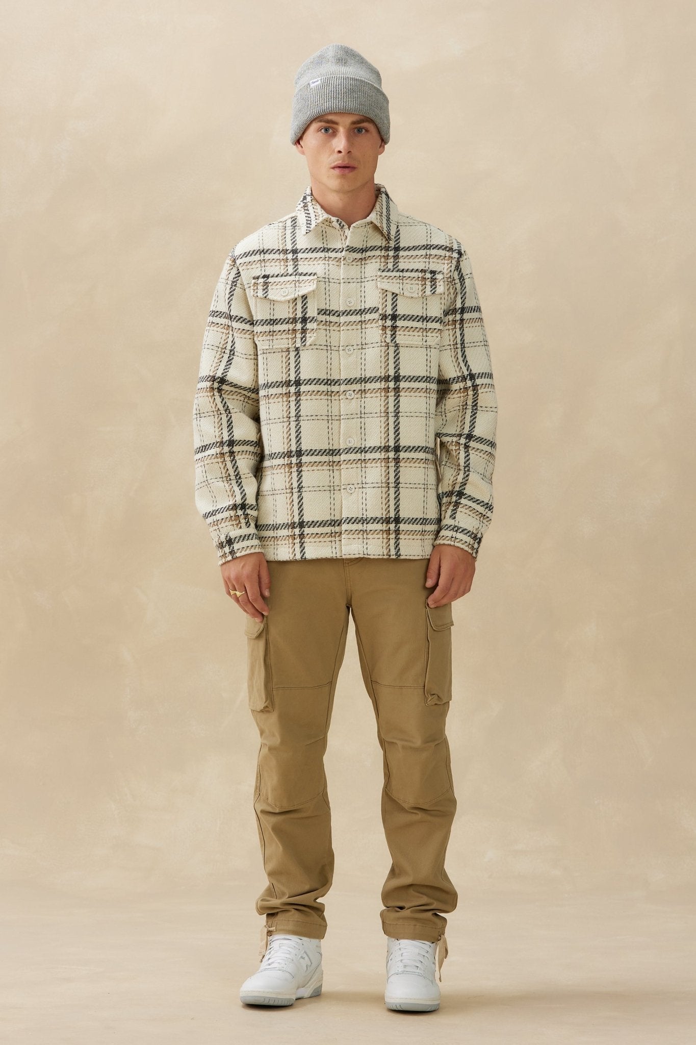 Heavyweight Plaid Shirt Cream