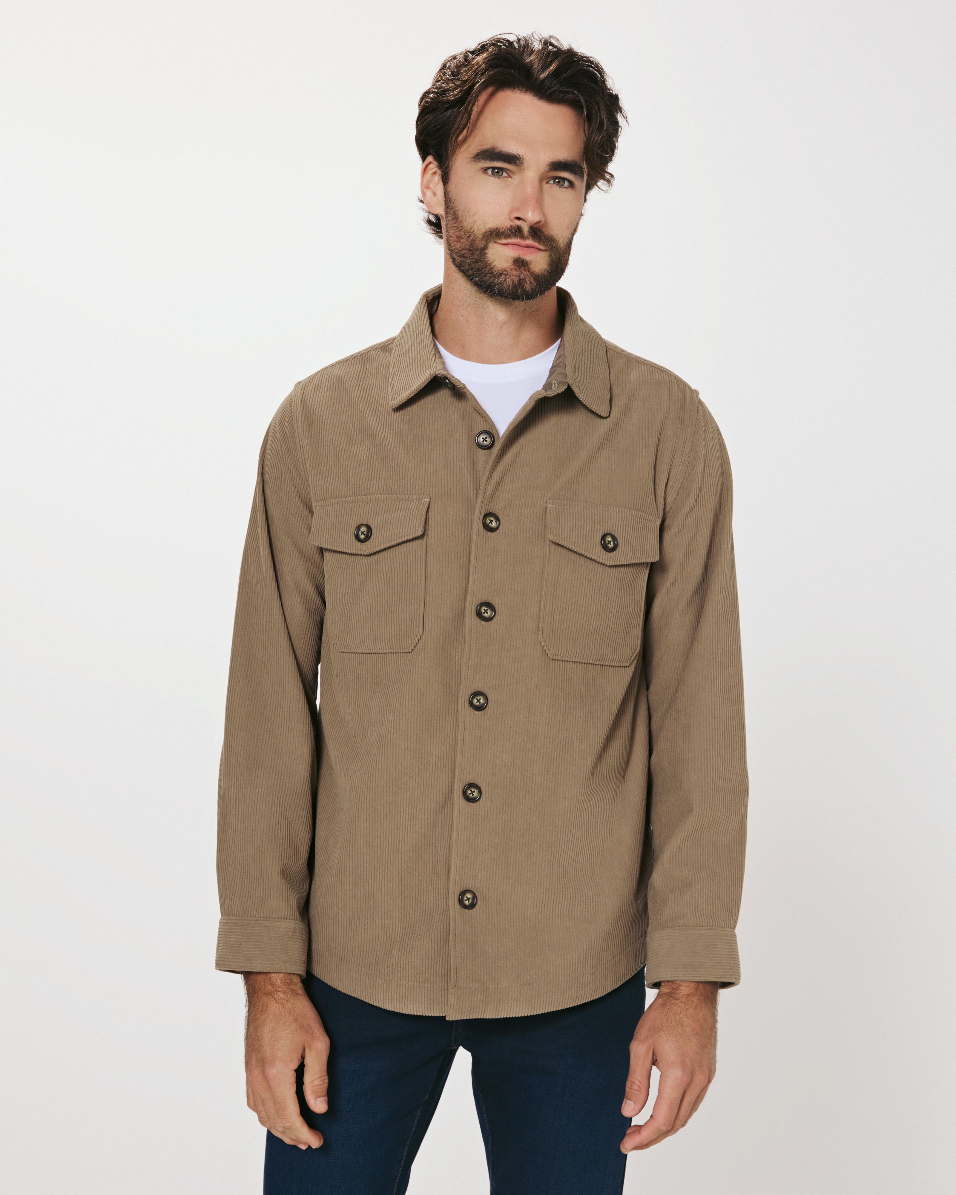 Crossway Corduroy Overshirt Taupe