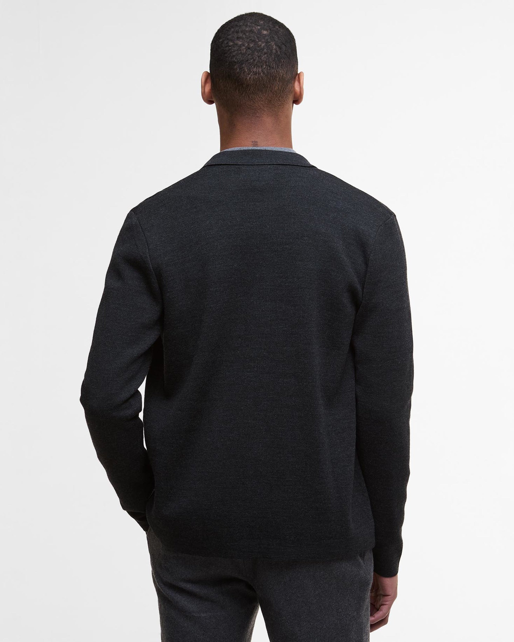 Croscombe Knitted Zip-Through Charcoal Marl